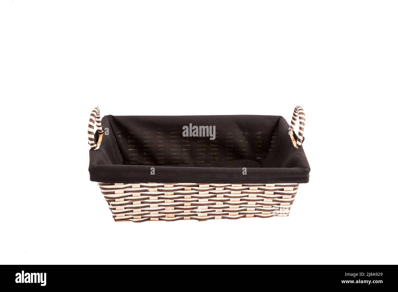 An empty Wicker Basket On White Background Stock Photo - Alamy
