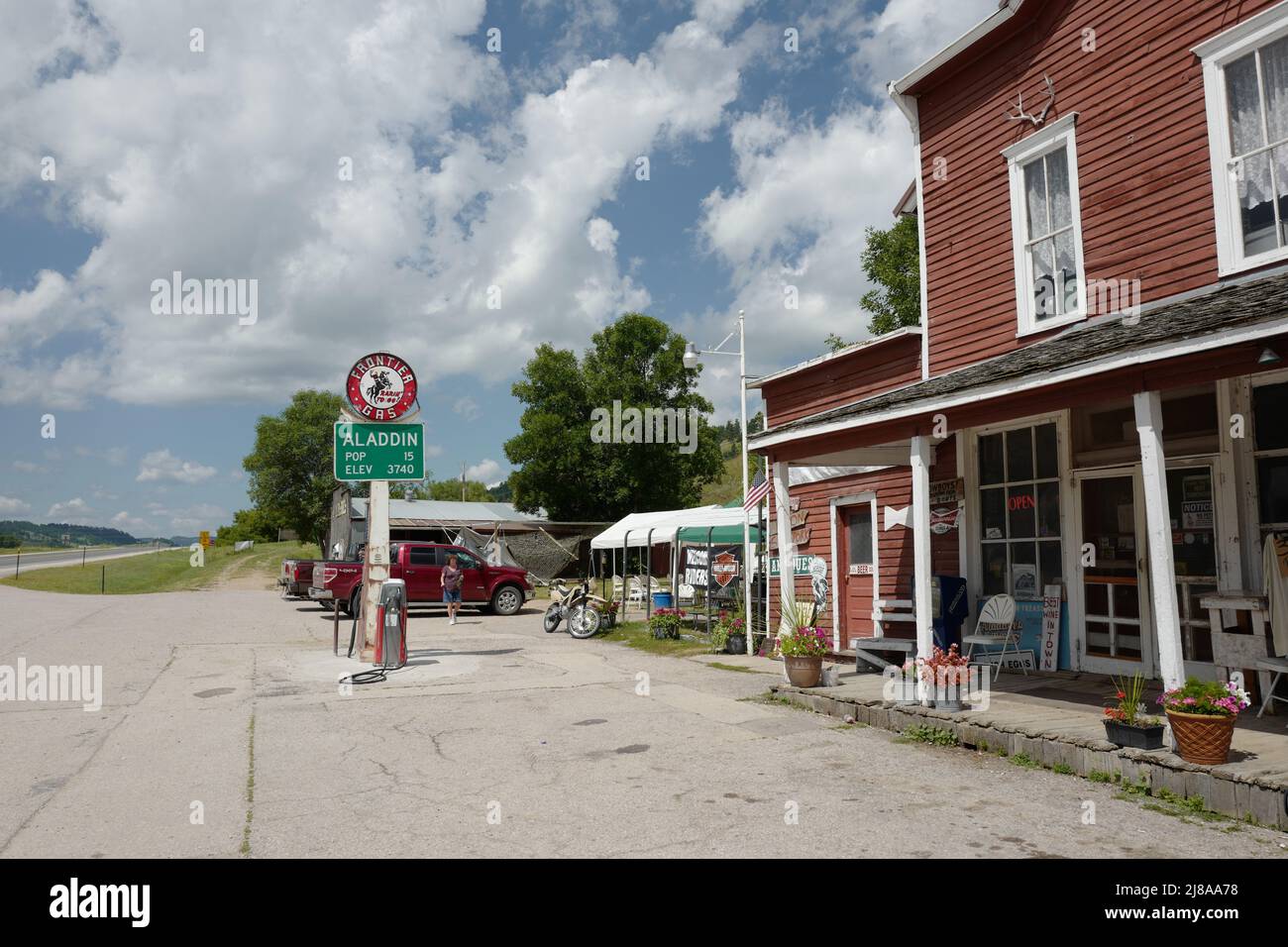 Gas station in Aladdin, Wyoming Stock Photo Alamy
