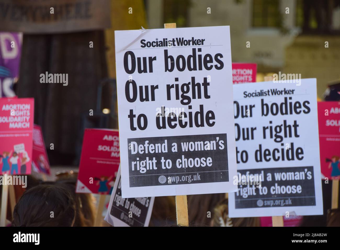 London, UK. 14th May 2022. Protesters in Parliament Square. Prochoice