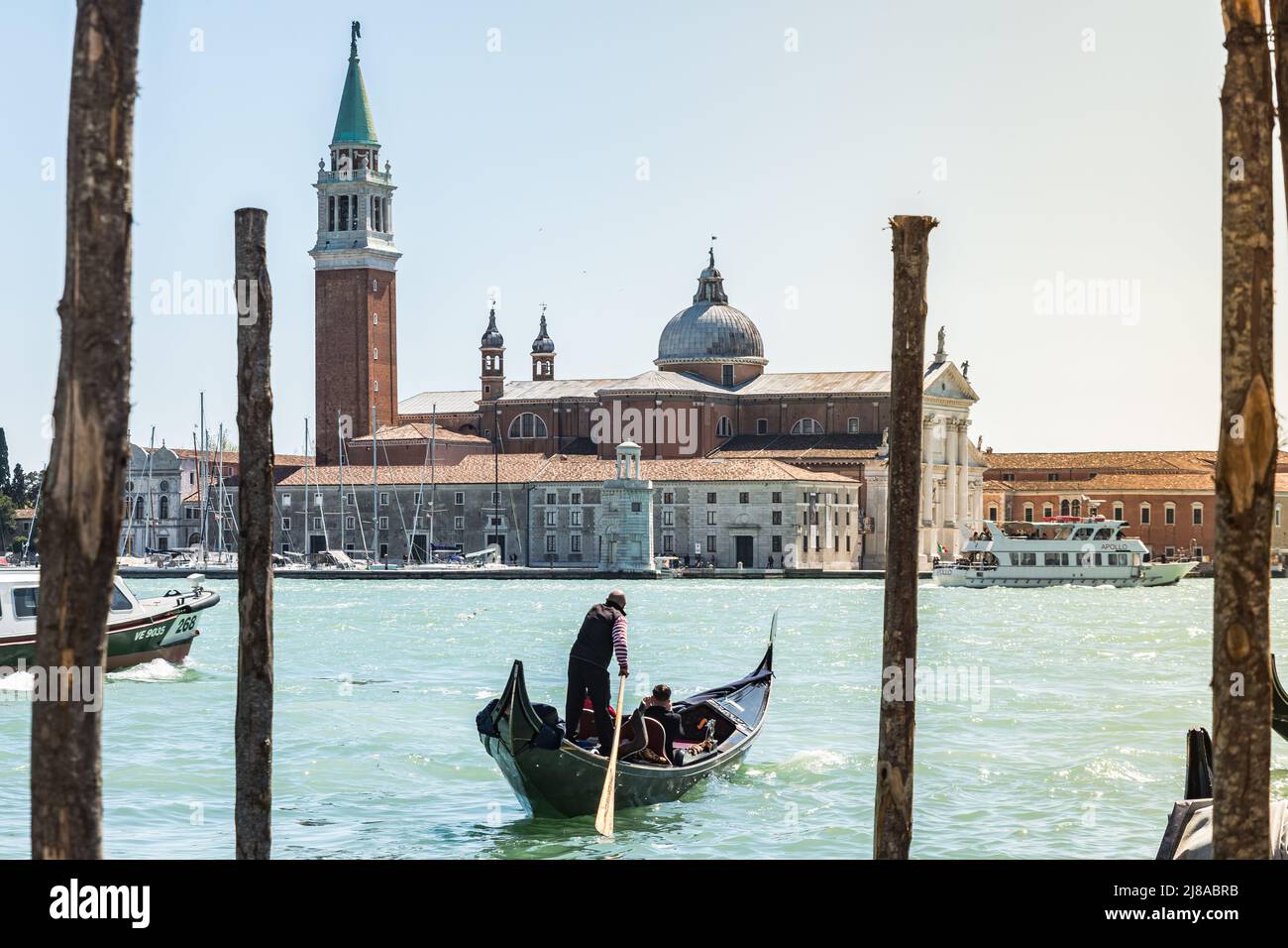 Gondolas around Venice Stock Photo Alamy