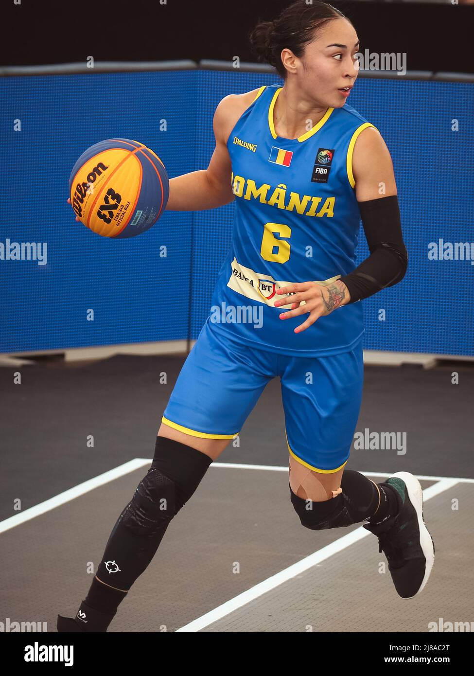 Amsterdam, Netherlands, June 18, 2019:Romanian female basketball player Sonia Ursu in action during the FIBA basketball 3x3 world cup Stock Photo