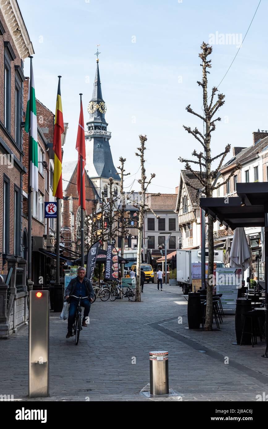 Hasselt, Limburg, Belgium 04 12 2022 Cityscape over old and new
