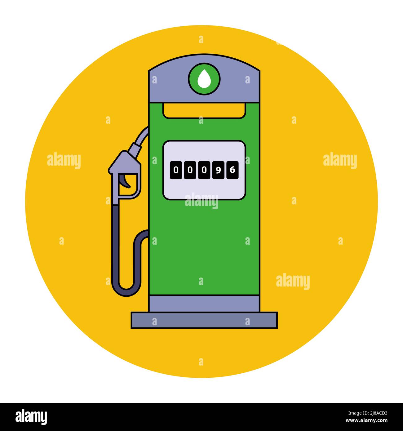 green environmentally friendly gas station. flat vector illustration