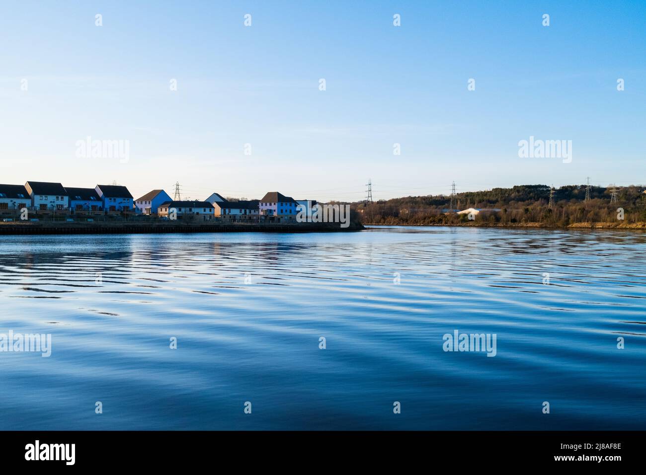 Blaydon UK 2nd April 2022 River Tyne in Newcastle during golden hour