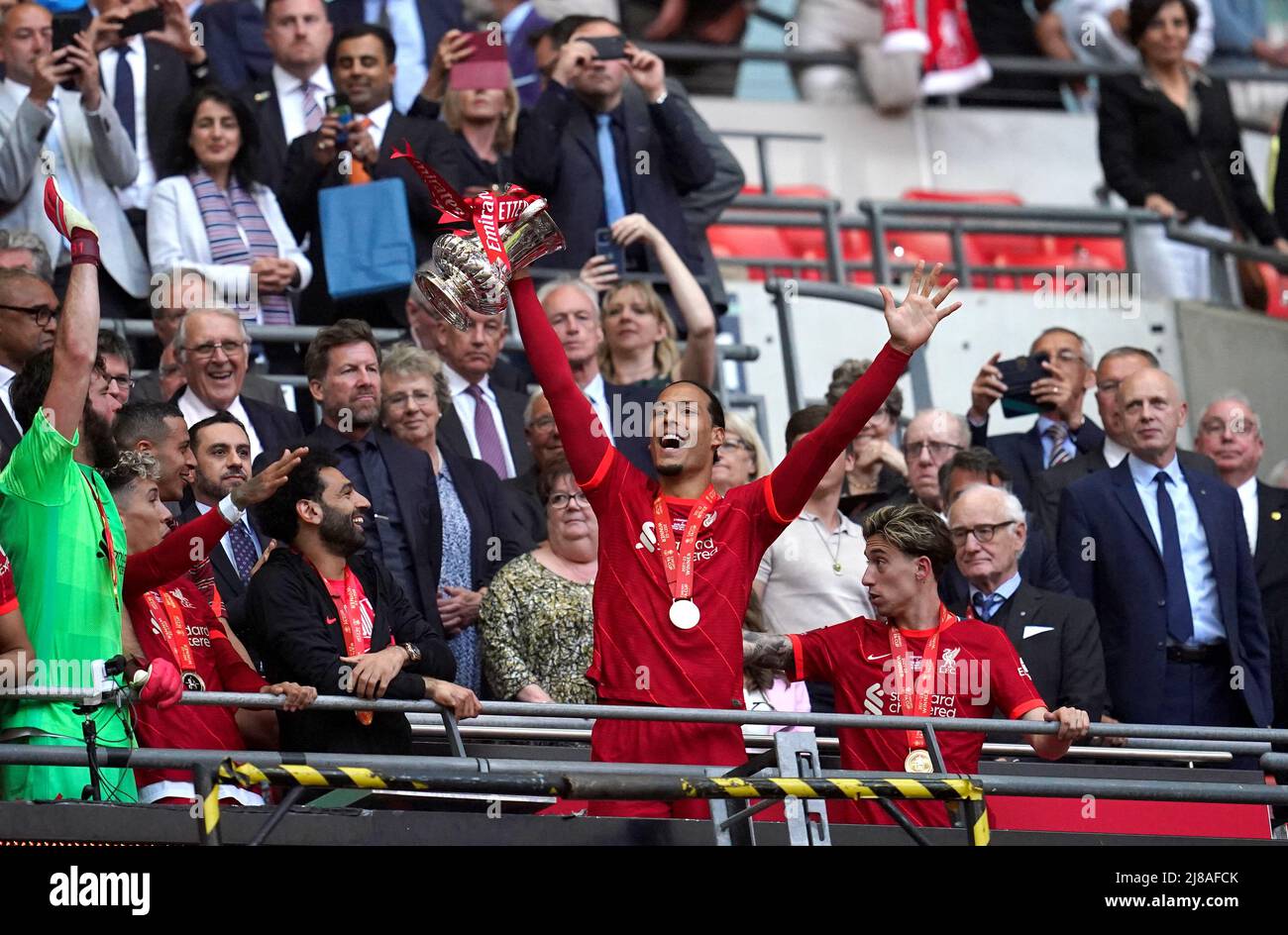 Liverpool's Virgil Van Dijk Lifts The Trophy After The Emirates FA Cup ...