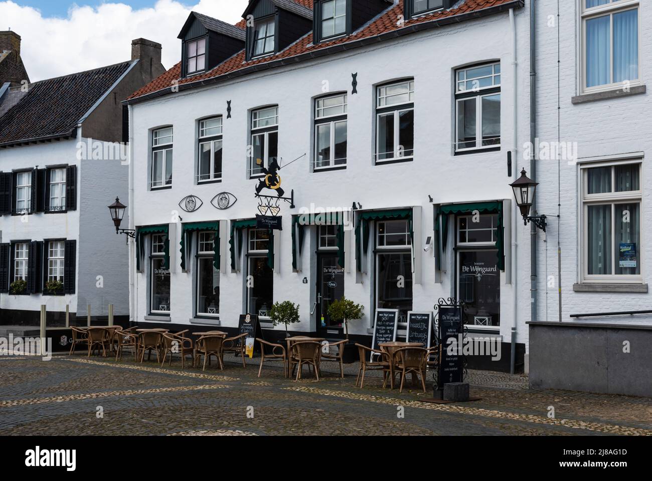 Thorn, Limburg, The Netherlands, 04 09 2022 Historical white facades