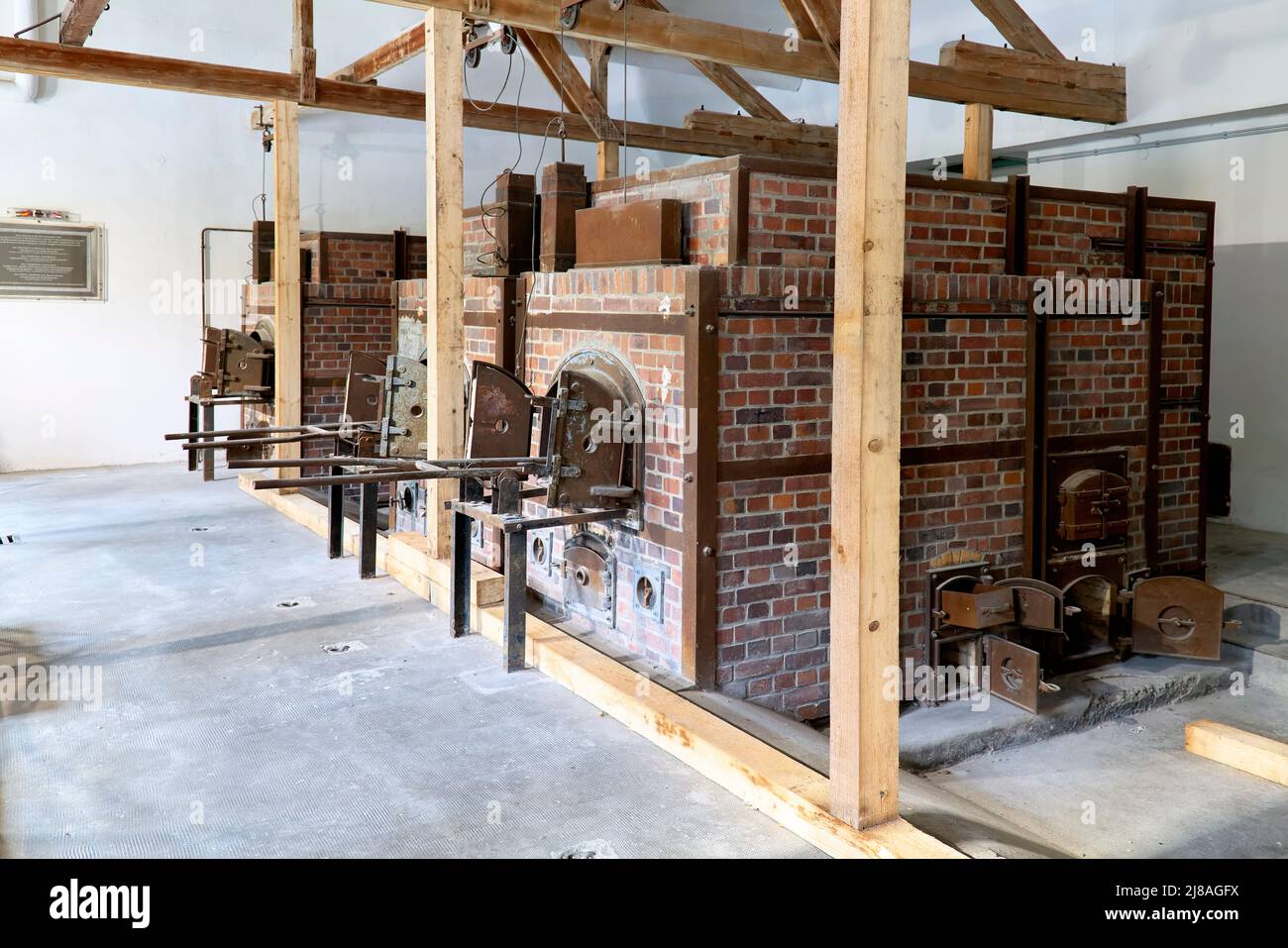 Germany Bavaria Munich Dachau. The concentration camp. Crematorium Stock Photo