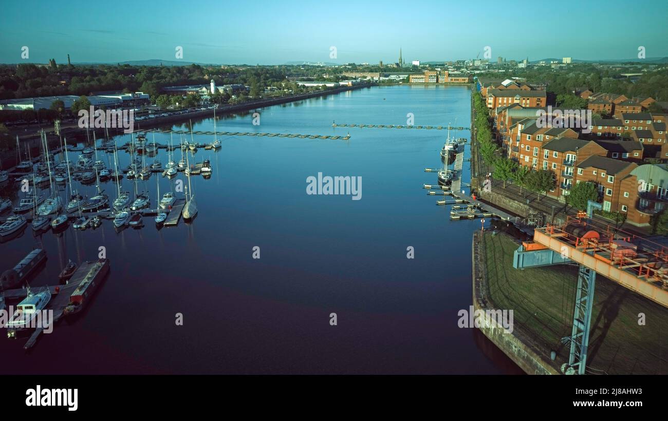 Aerial view of Preston Marina Stock Photo Alamy