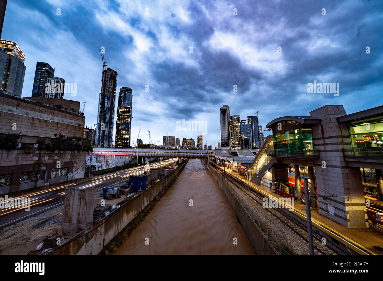 skyscraper and office building on Ayalon highway of Tel Aviv Stock ...