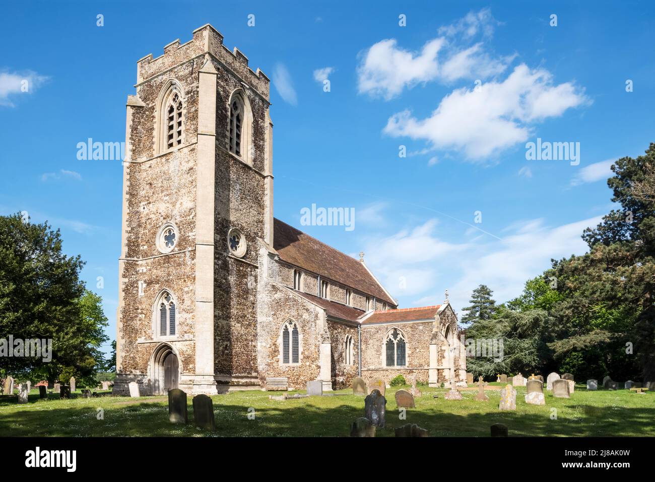 The mediaeval or medieval Church of St Peter, Wolferton on the Sandringham Estate in Norfolk. Stock Photo