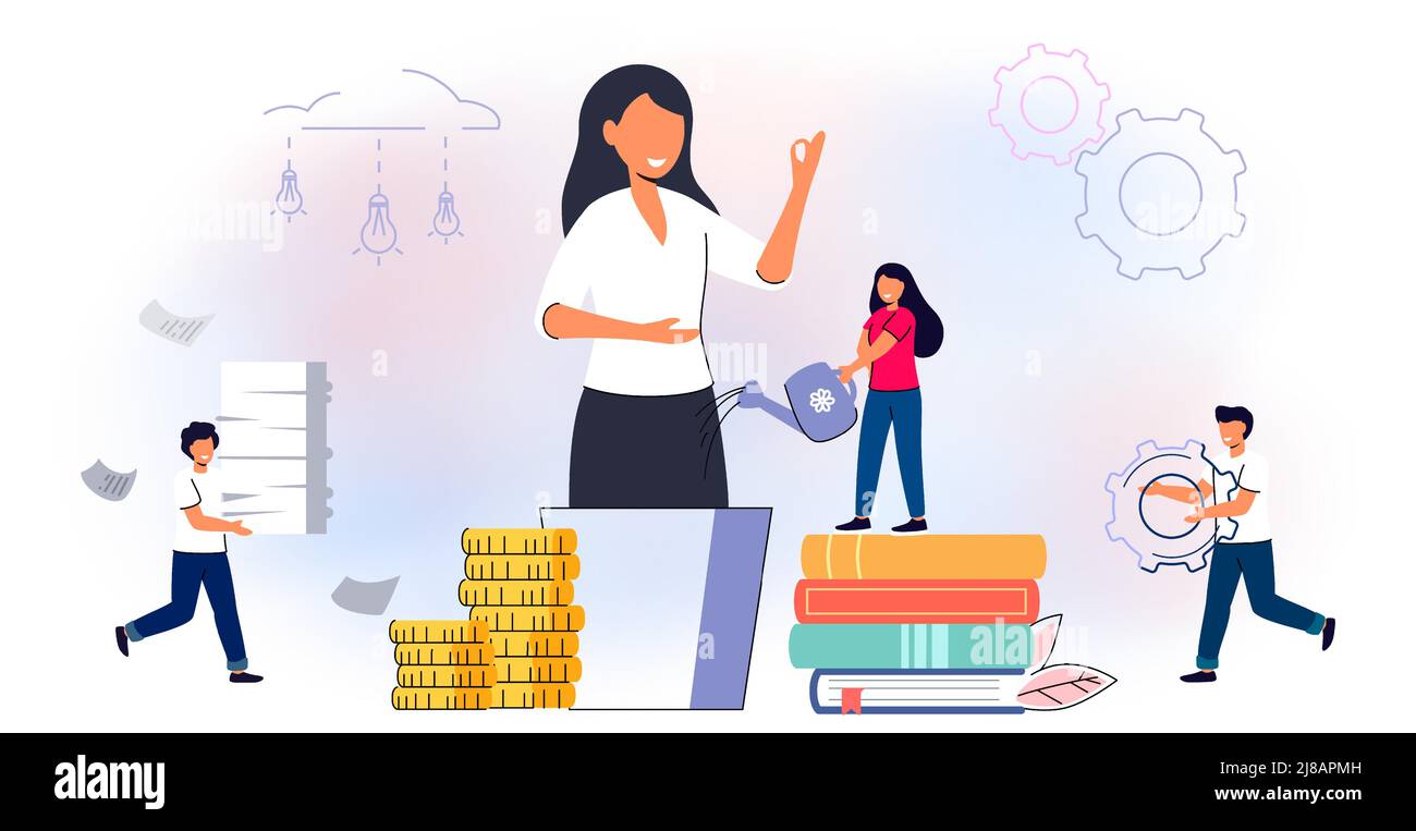 Mentorship Flat design vector illustration concept for professional