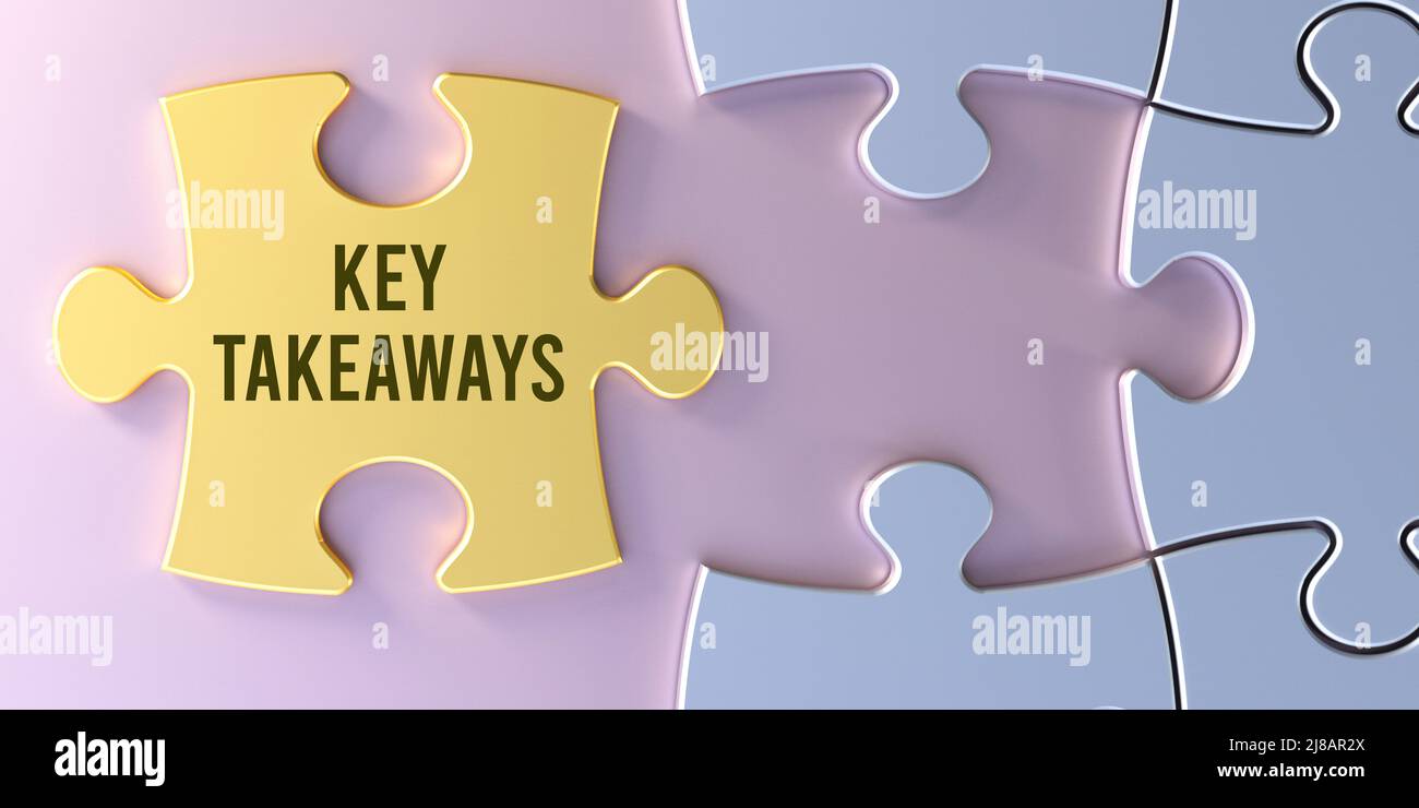 Key takeaways puzzle Stock Photo