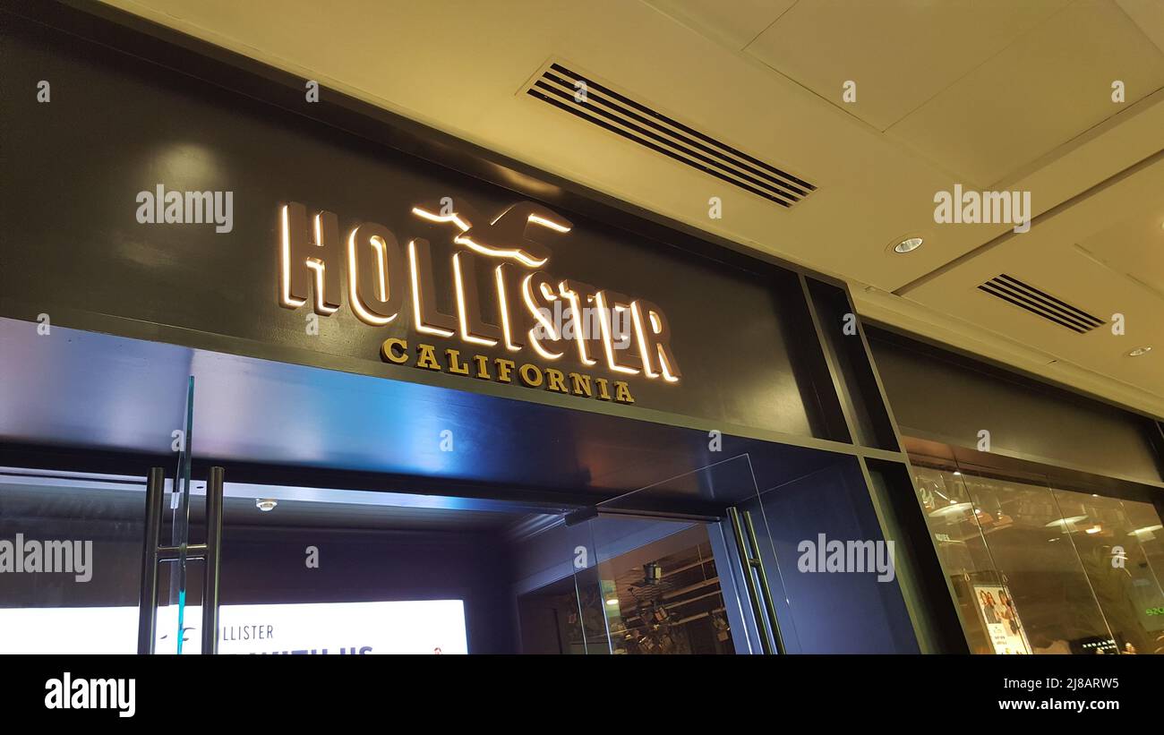 Hollister California Clothing Shop Sign And Logo Stock Photo