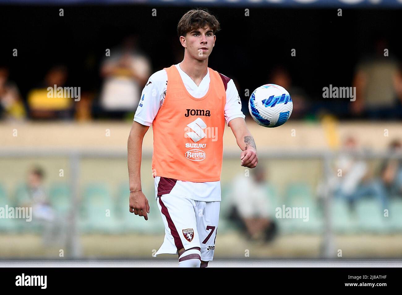 Verona, Italy. 14 May 2022. Andrei Anton of Torino FC warms up during the Serie A football match between Hellas Verona FC and Torino FC. Credit: Nicolò Campo/Alamy Live News Stock Photo