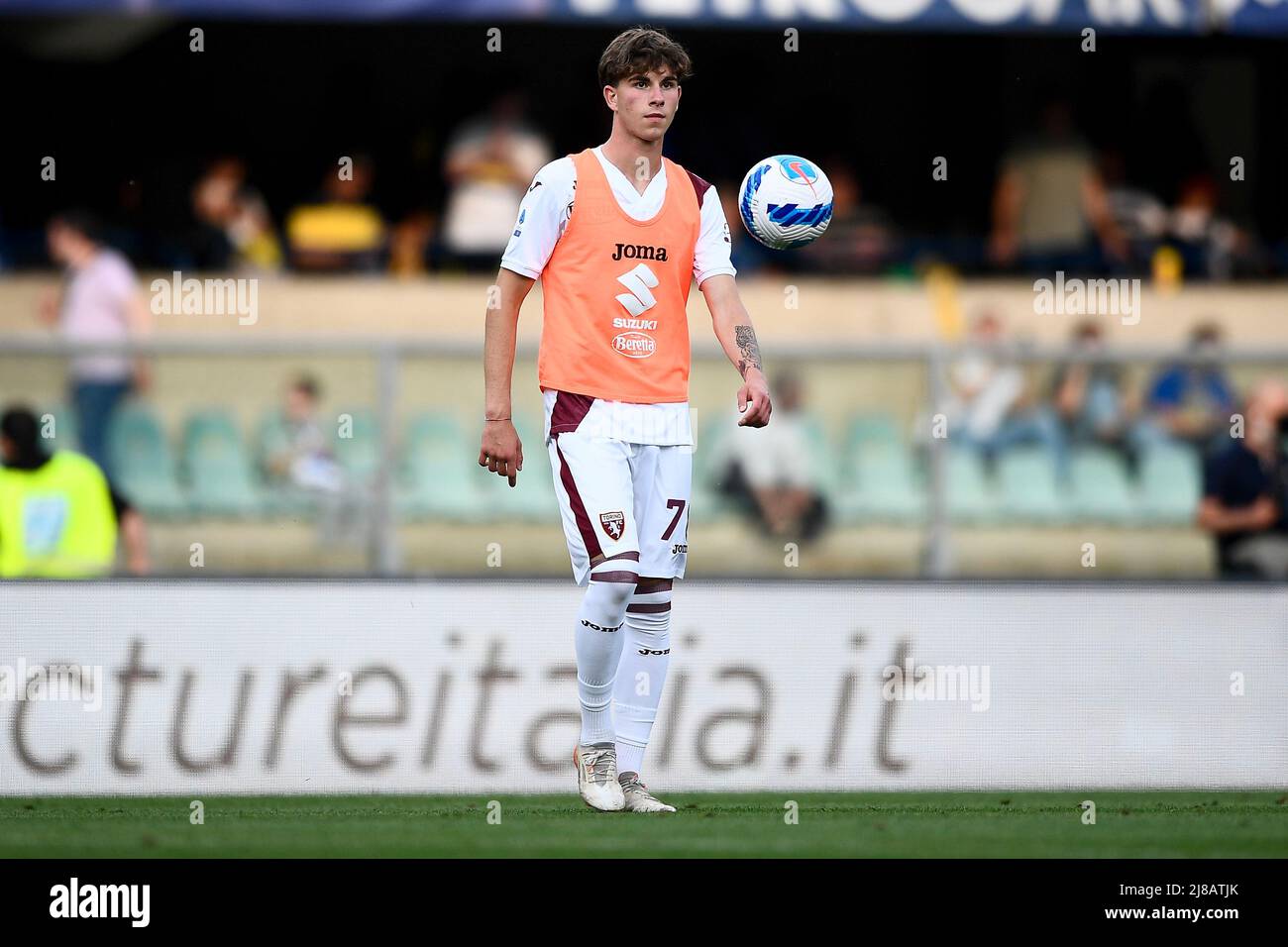 Verona, Italy. 14 May 2022. Andrei Anton of Torino FC warms up during the Serie A football match between Hellas Verona FC and Torino FC. Credit: Nicolò Campo/Alamy Live News Stock Photo