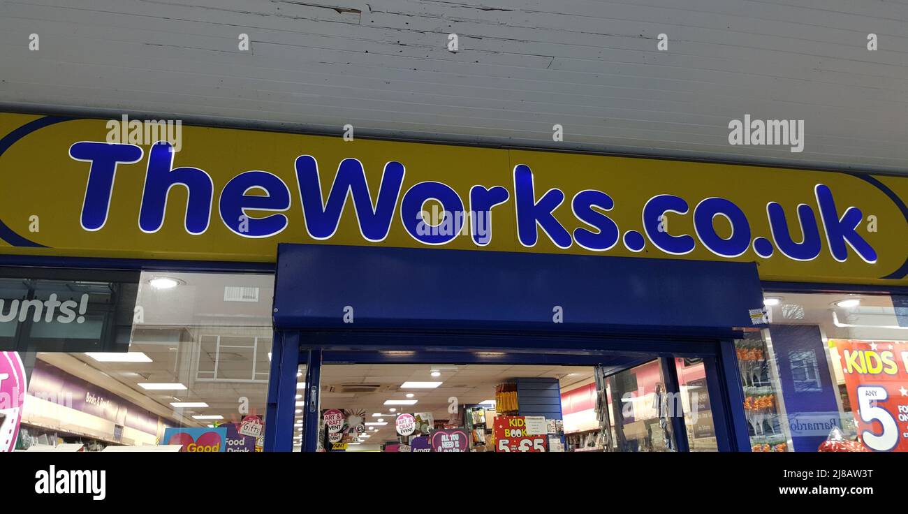 The Works Retailer Shop Sign Stock Photo Alamy