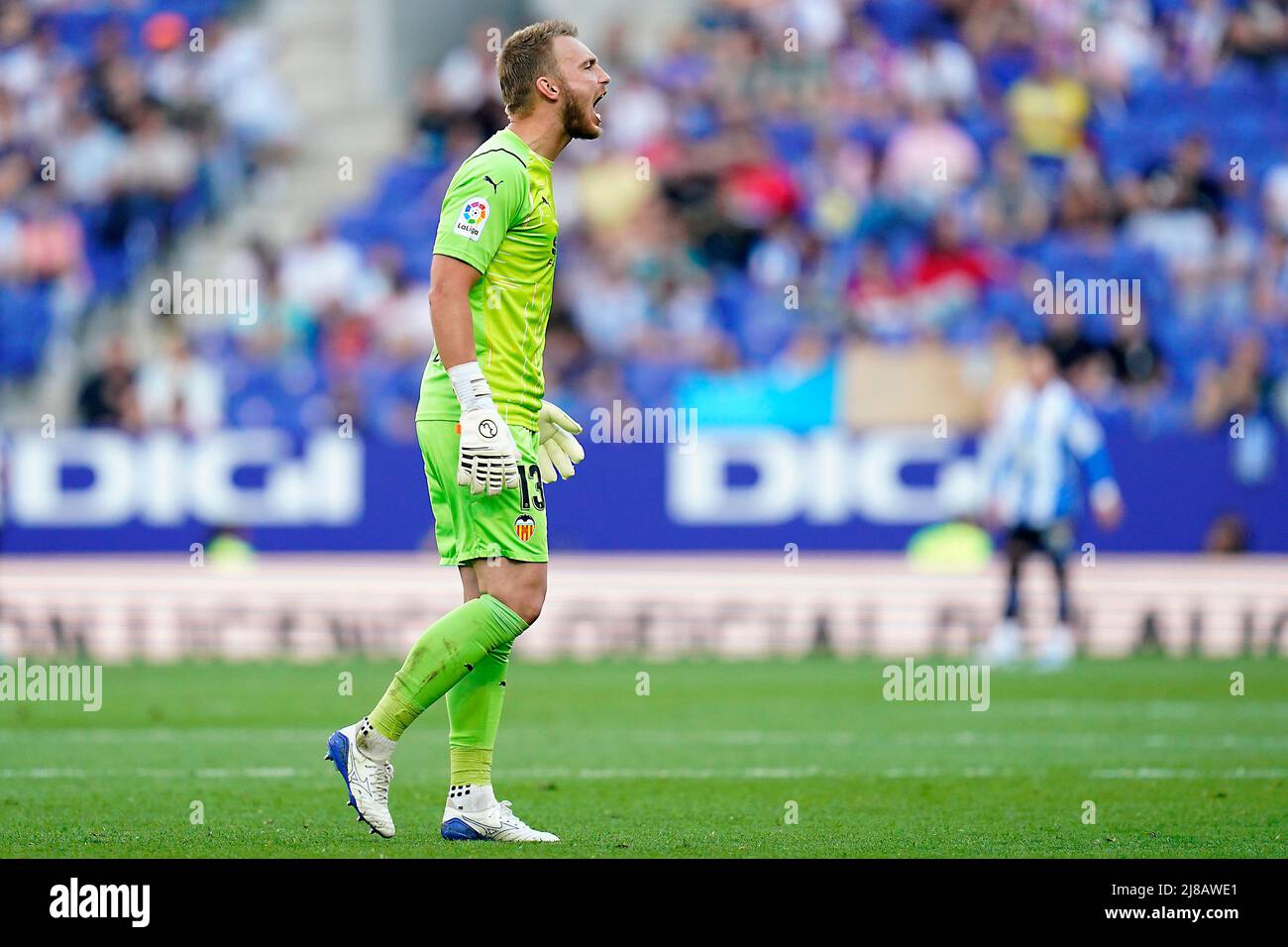 Jasper Cillessen of Valencia CF during the La Liga match between RCD  Espanyol and Valencia CF played at RCDE Stadium on May 14, 2022 in  Barcelona, Spain. (Photo by PRESSINPHOTO Stock Photo - Alamy