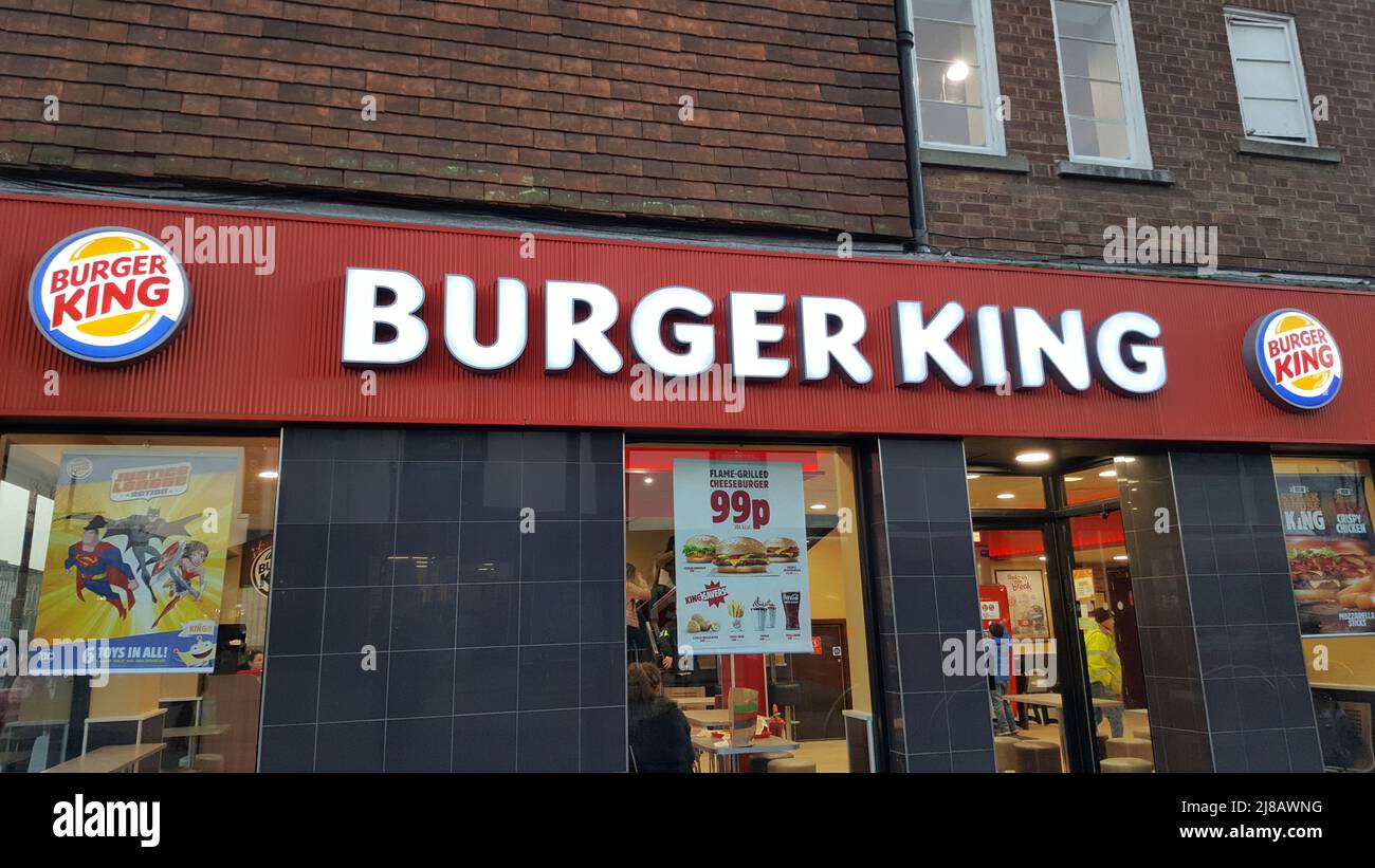 Burger King Fast Food Shop Sign And Logo Stock Photo