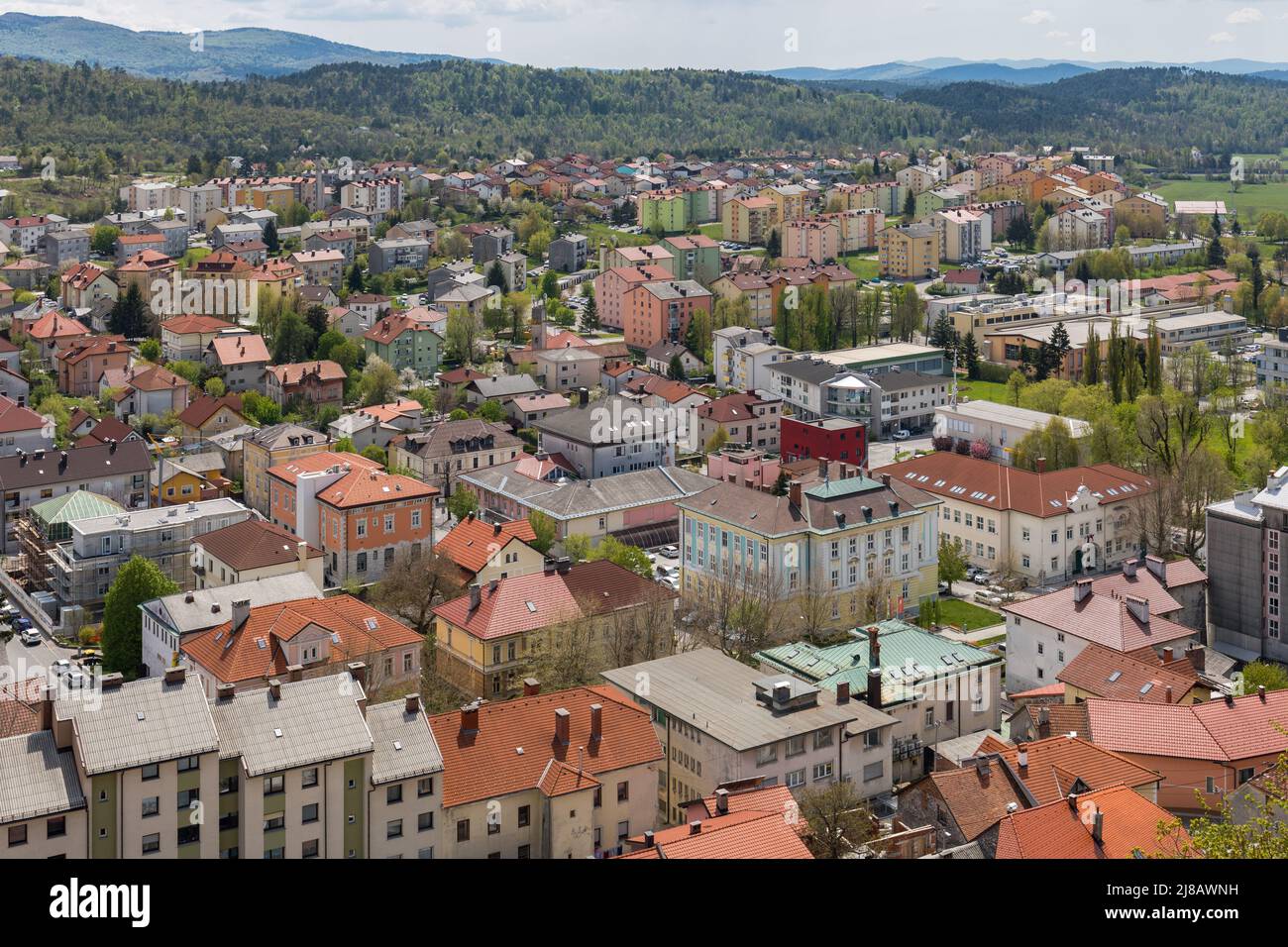 Aerial view of Postojna, Slovenia Stock Photo