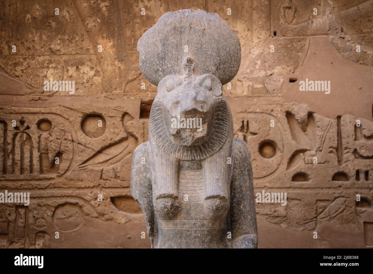Statue of Sekhmet, Egyptian goddess with a lioness head. Stock Photo