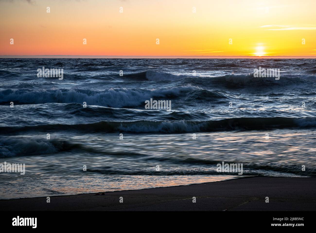 Sunset over the ocean on the California Central Coast Stock Photo