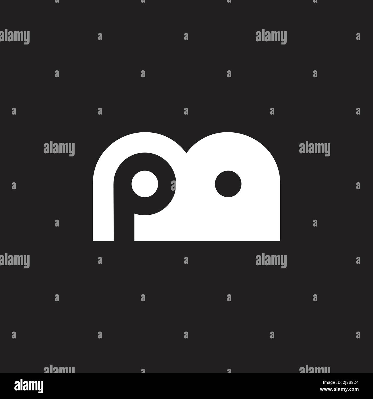 letters pm simple geometric dots logo vector Stock Vector