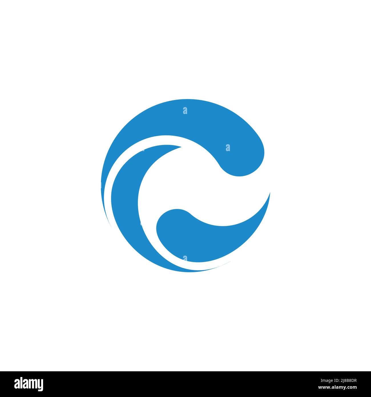 letter c water splash motion geometric clean logo vector Stock Vector
