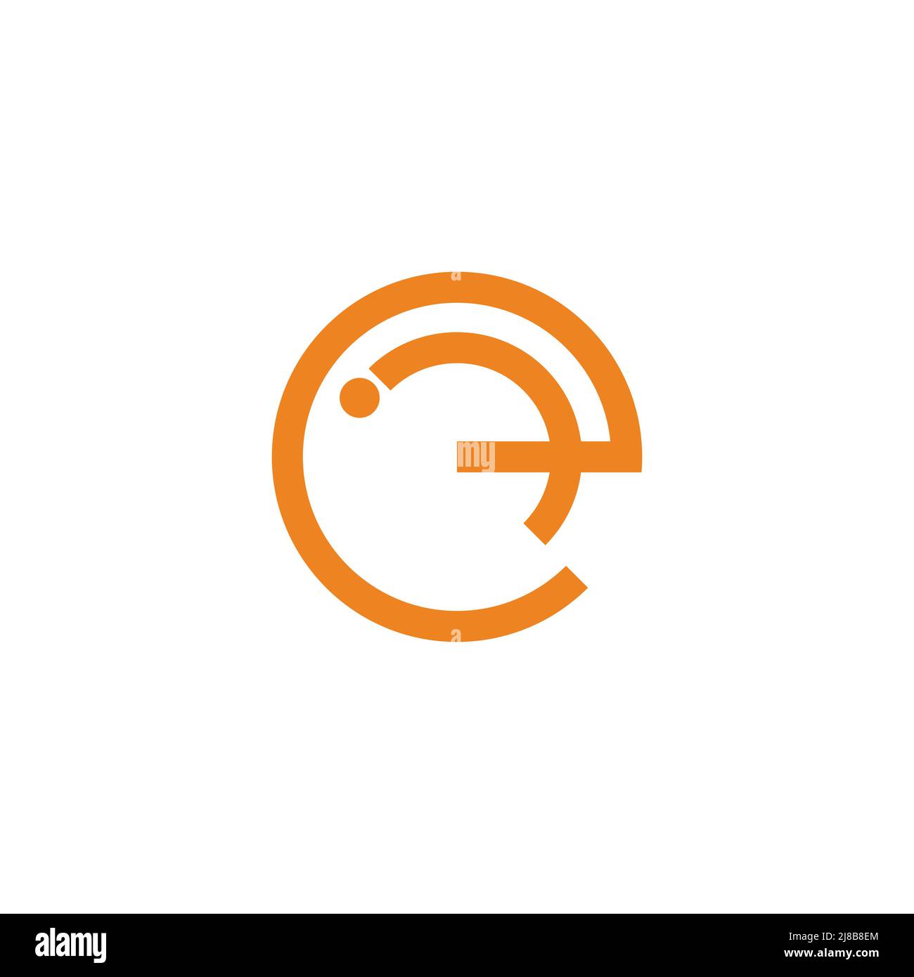 letter ie circle simple geometric line logo vector Stock Vector