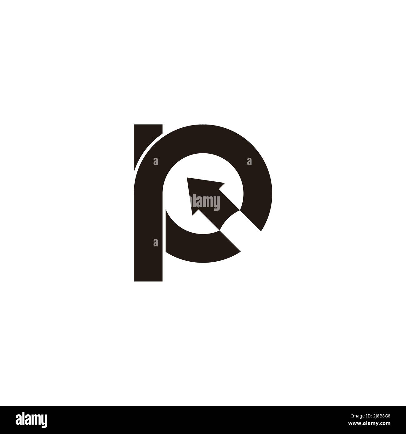 letter p enter arrow swoosh logo vector Stock Vector
