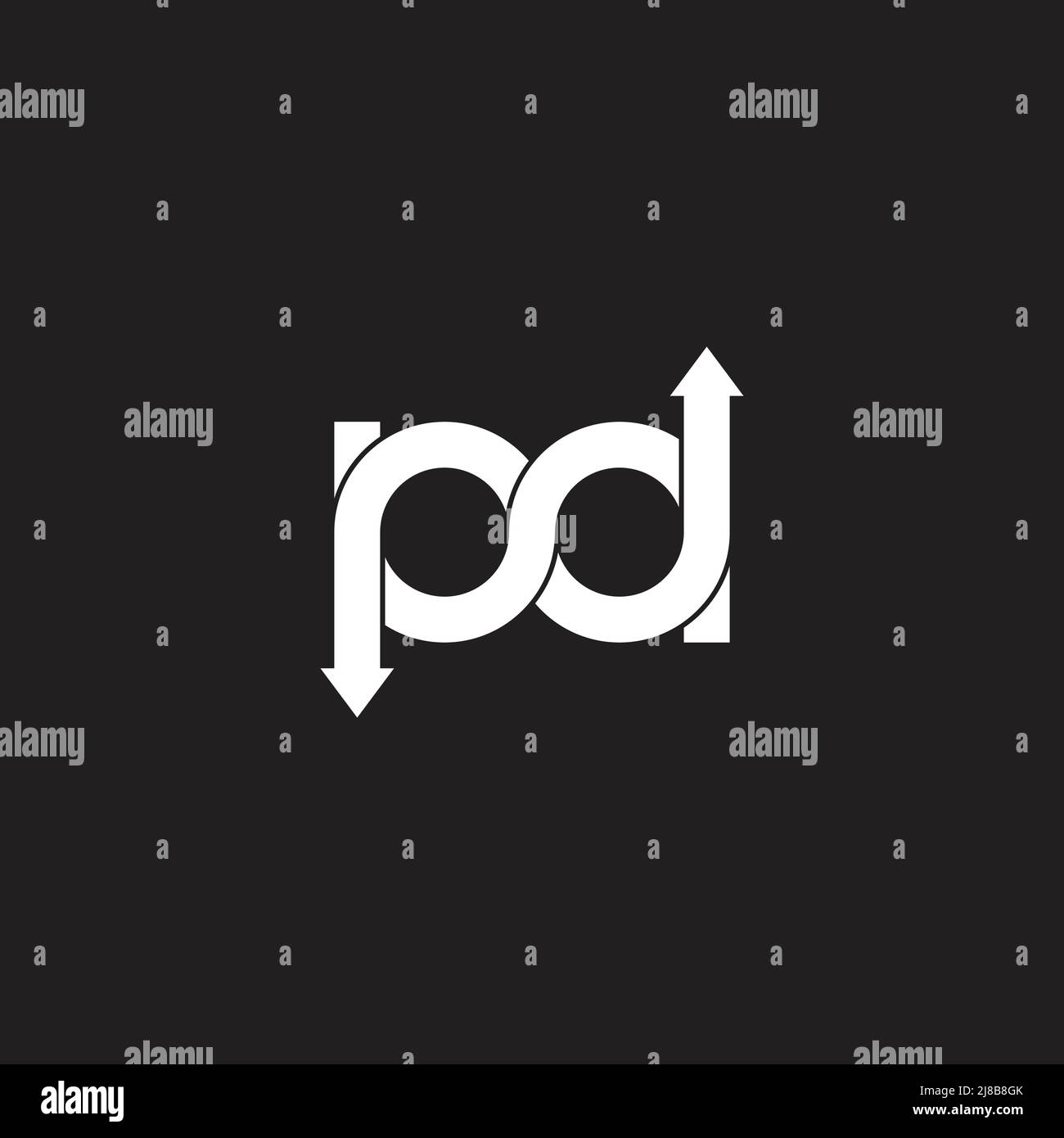 letters pd infinity directions arrows logo vector Stock Vector