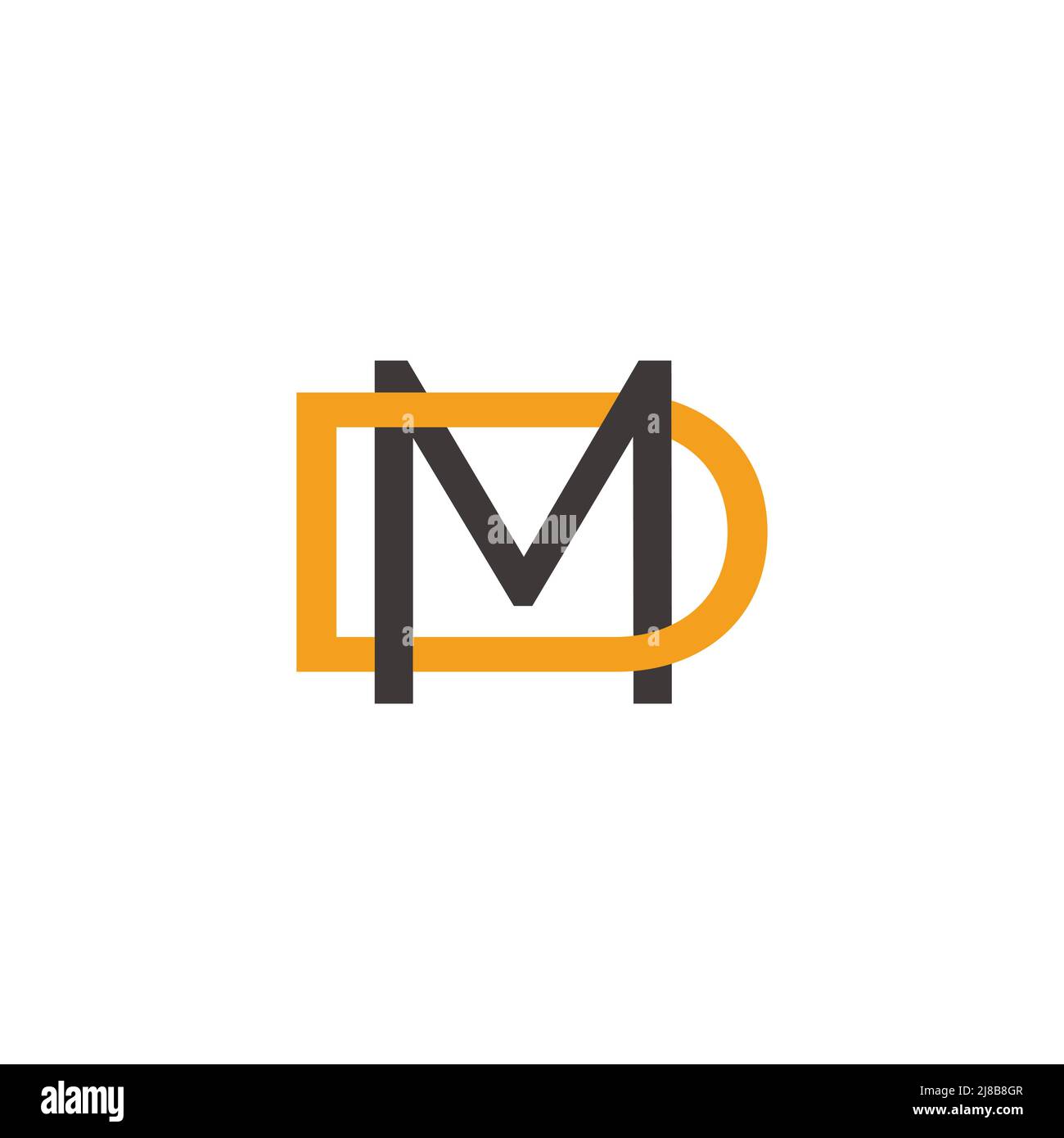 letter md simple linked geometric colorful logo vector Stock Vector ...