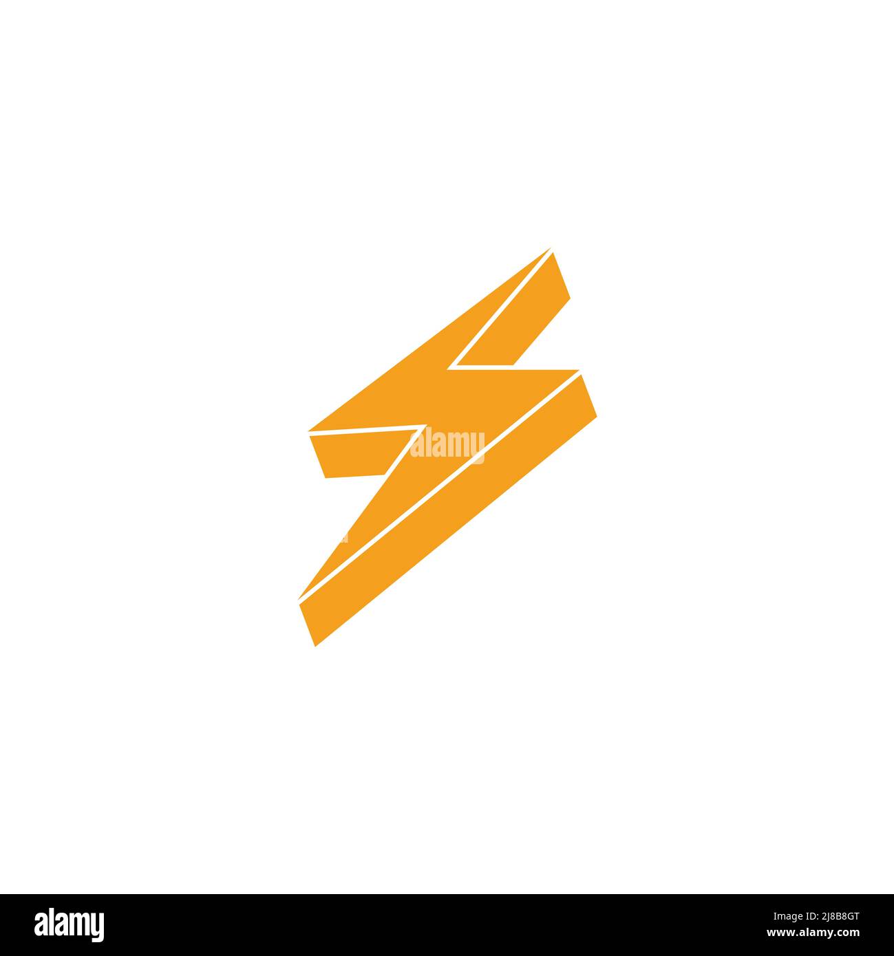 letter s flat thunder flash shape logo vector Stock Vector