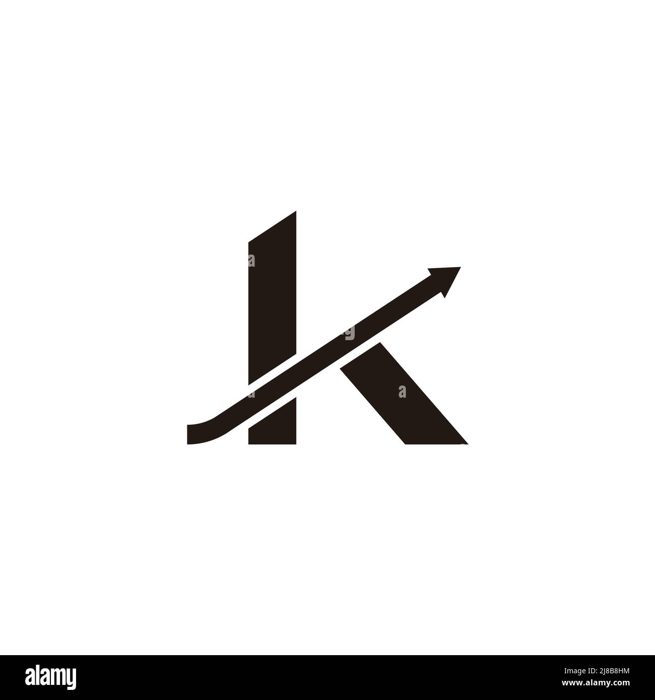 letter k arrow up line geometric finance logo vector Stock Vector Image ...