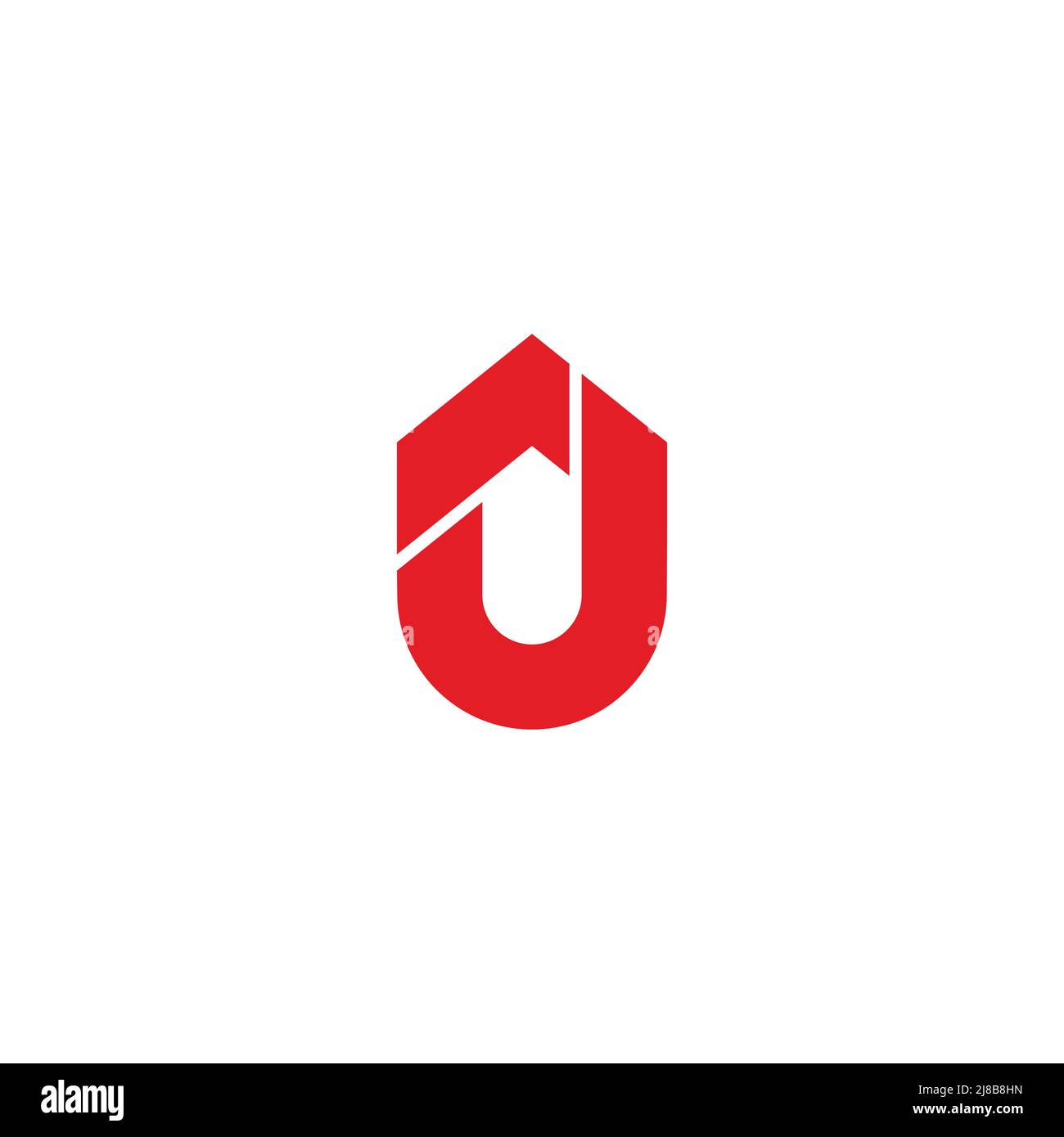 letter j simple motion arrow up red logo vector Stock Vector
