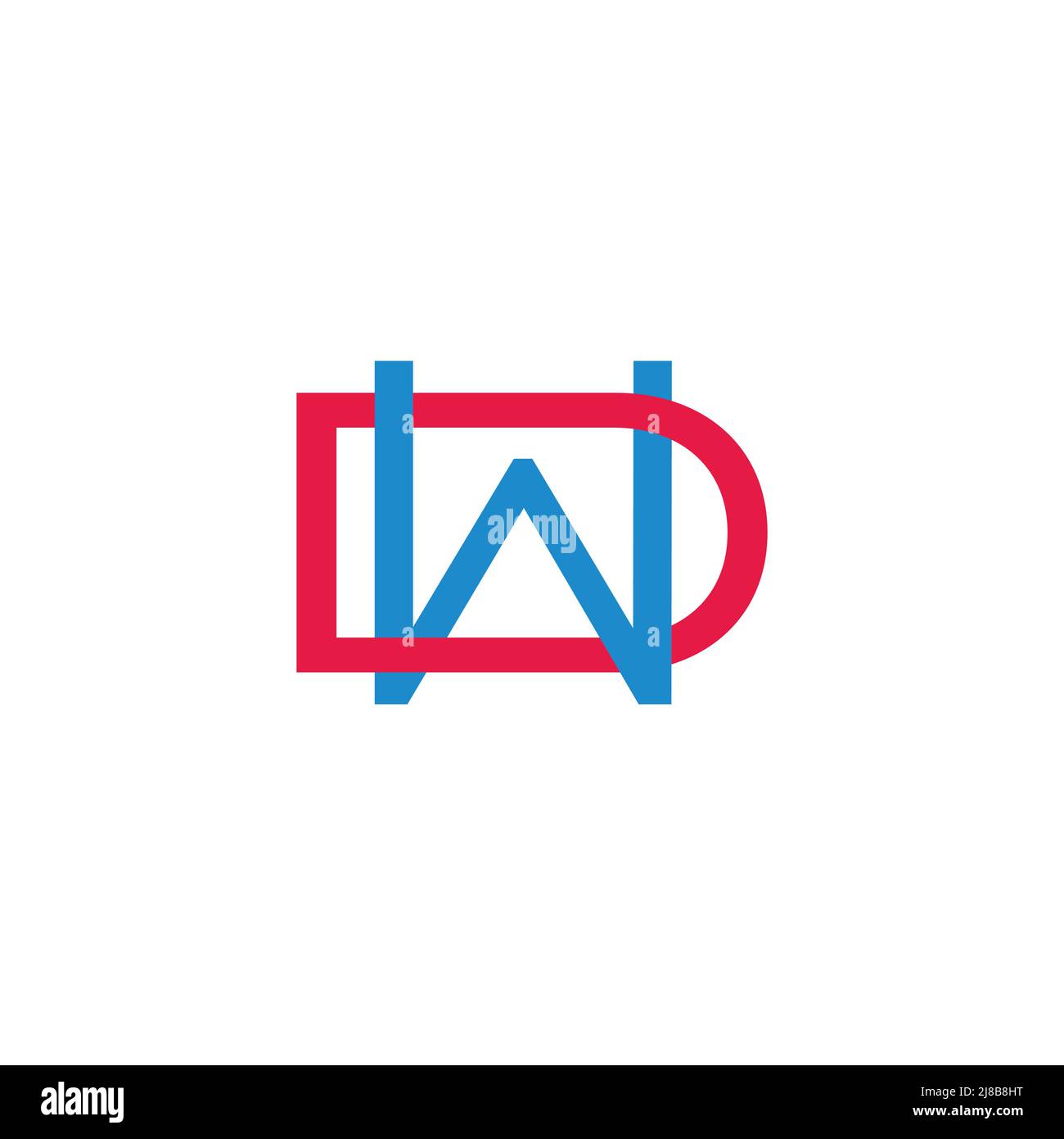letter dw simple linked geometric colorful logo vector Stock Vector ...