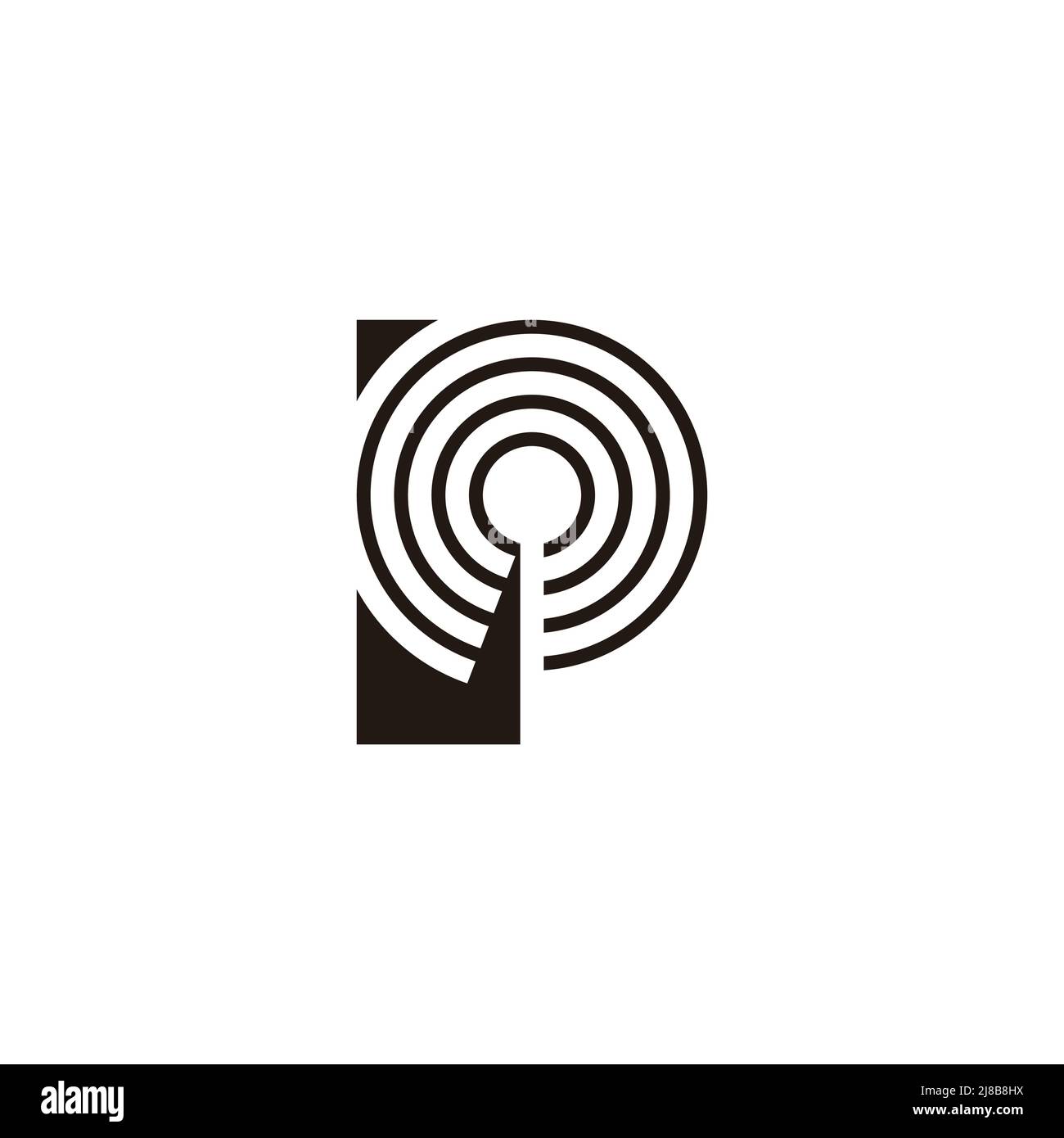 letter p motion signal thin line design logo vector Stock Vector