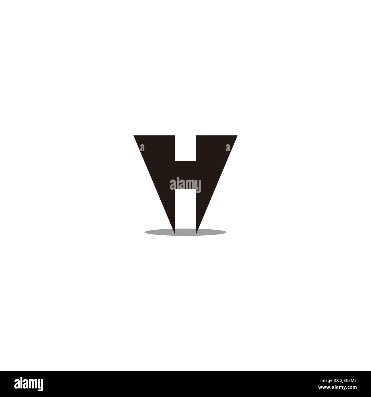 letters hv abstract simple geometric shadow logo vector Stock Vector