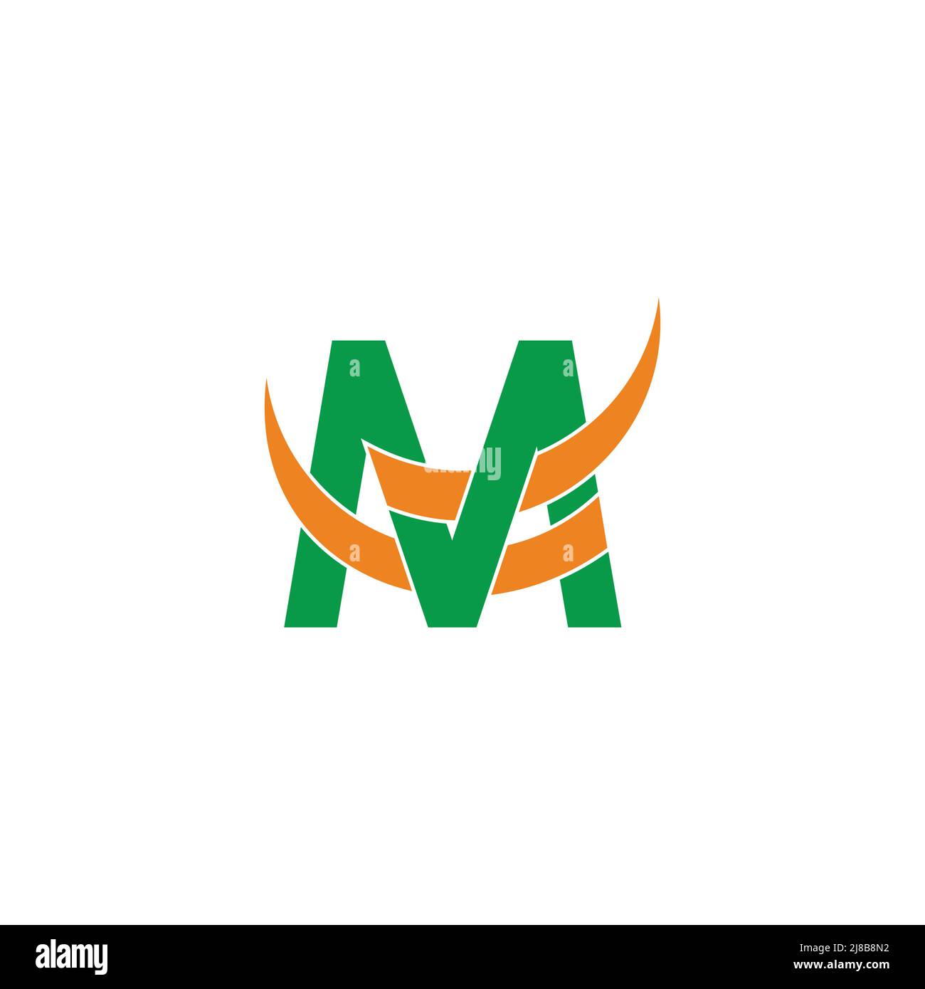 letter m simple overlapping object arrow geometric logo vector Stock ...