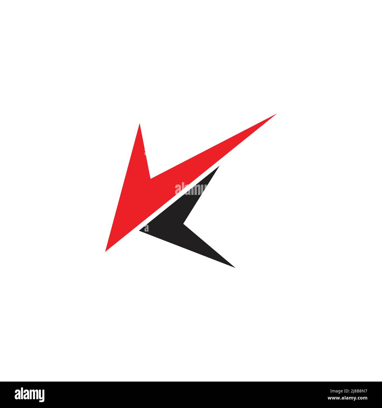 letter vk abstract arrows simple colorful dynamic logo vector Stock Vector