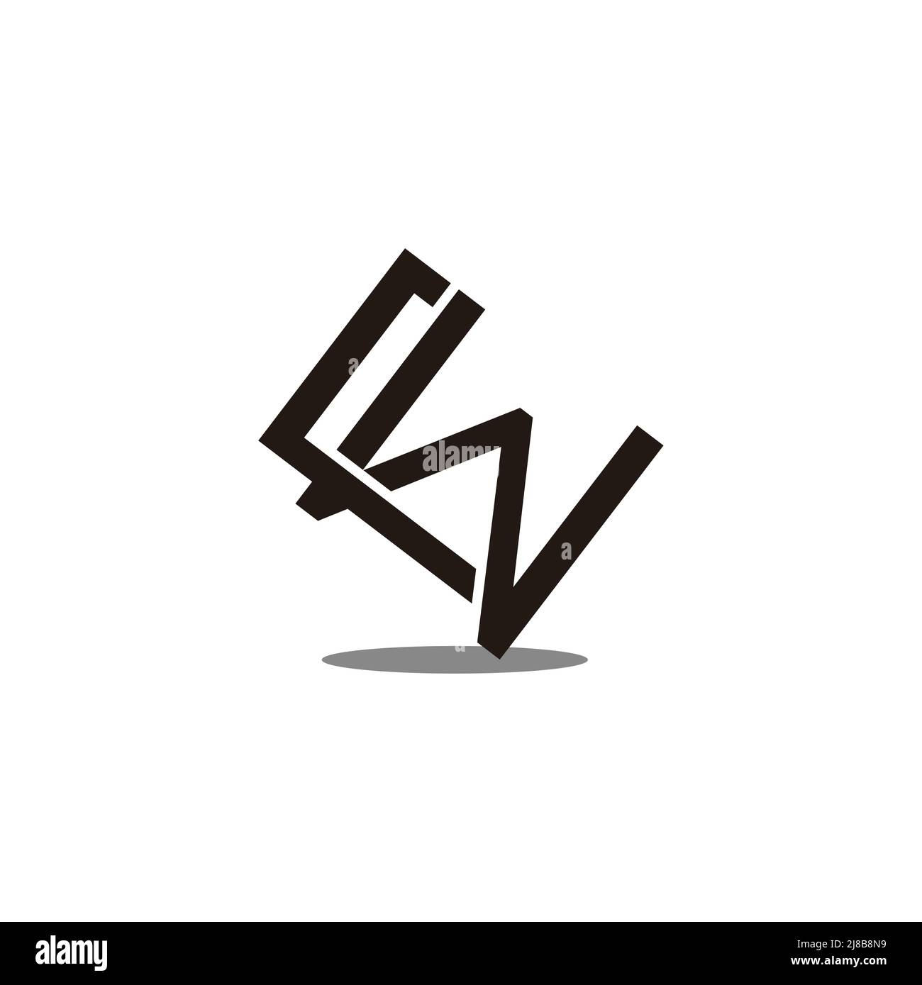 letter rw simple linked line geometric logo vector Stock Vector
