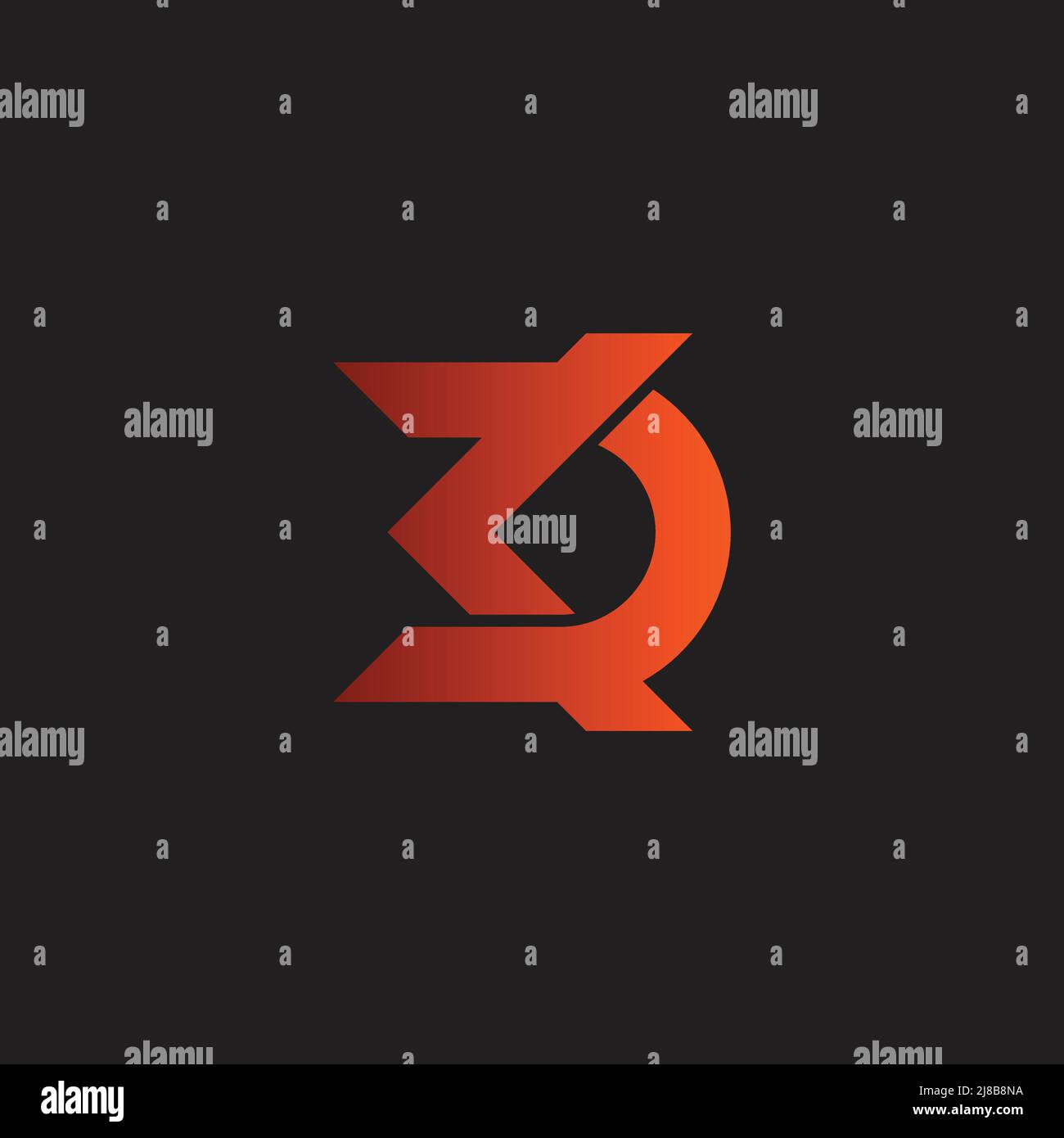 letter kd red arrows linked gradient geometric logo vector Stock Vector