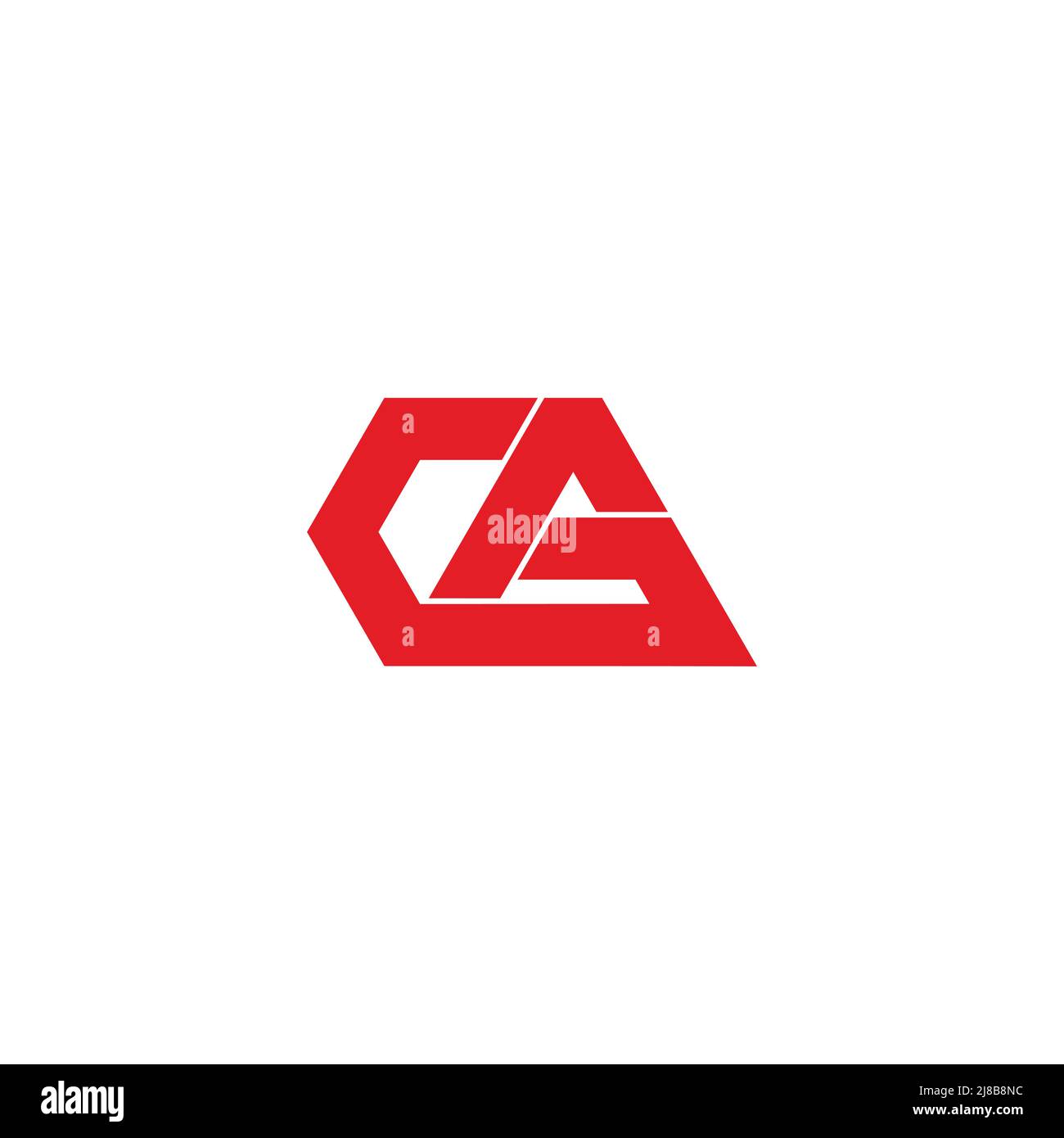 letter cg red polygonal geometric line logo vector Stock Vector