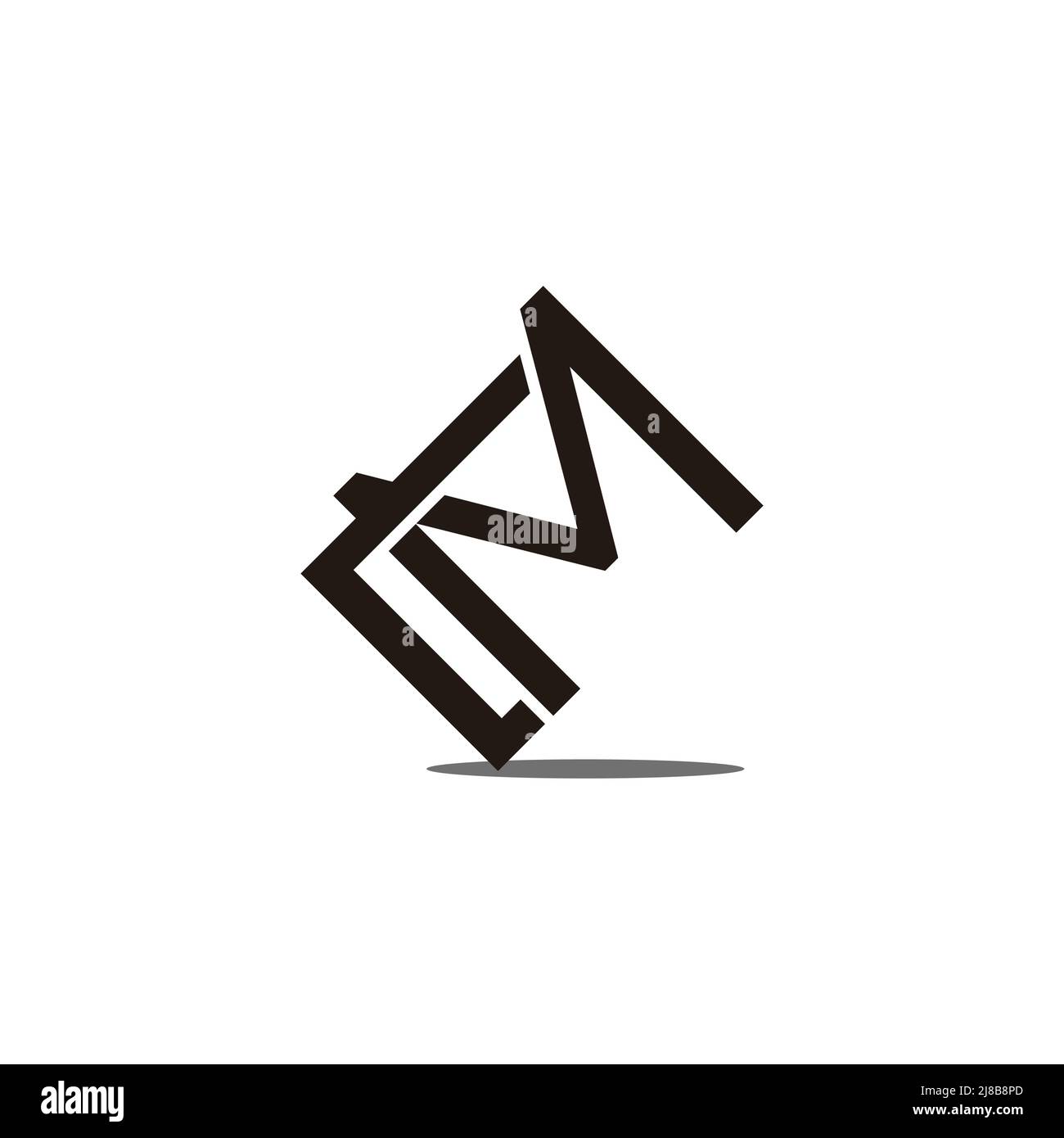letter lm linked line geometric logo vector Stock Vector