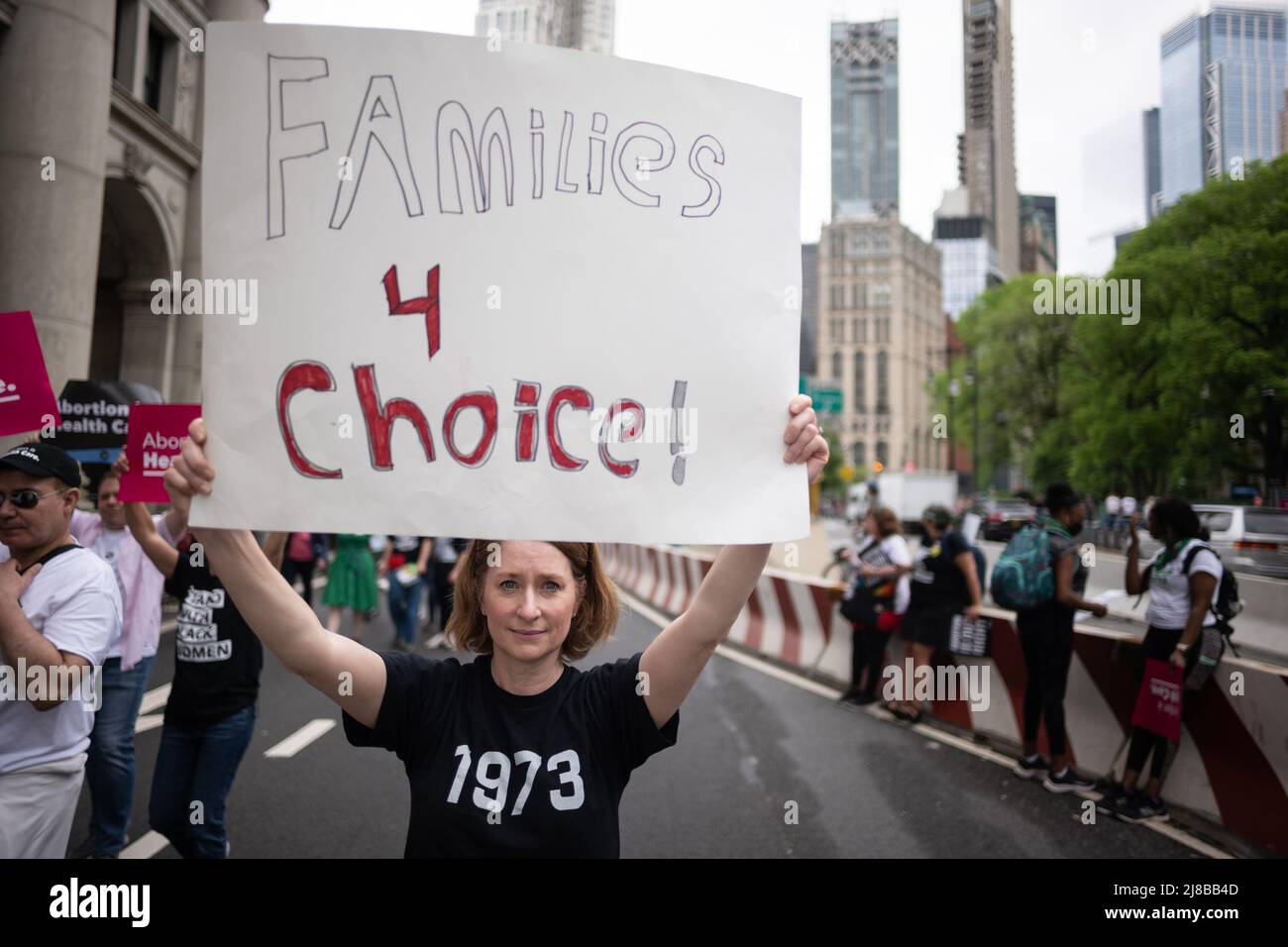 New York, New York, USA. 14th May, 2022. Demonstrators take to the streets during a pro-choice, pro-life march and rally in New York. Some groups marched from Foley Square across the Brooklyn Bridge, while another group marched from Brooklyn across the bridge to Foley Square in Manhattan. Abortion protest took place around the United States. (Credit Image: © Brian Branch Price/ZUMA Press Wire) Stock Photo