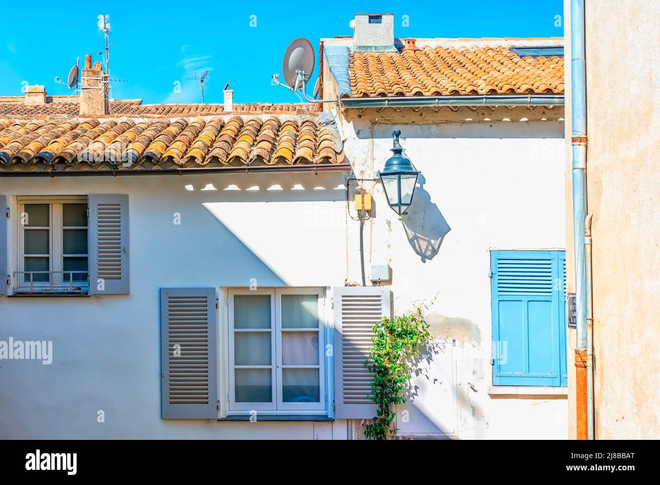 Architecture in St Tropez village, France Stock Photo