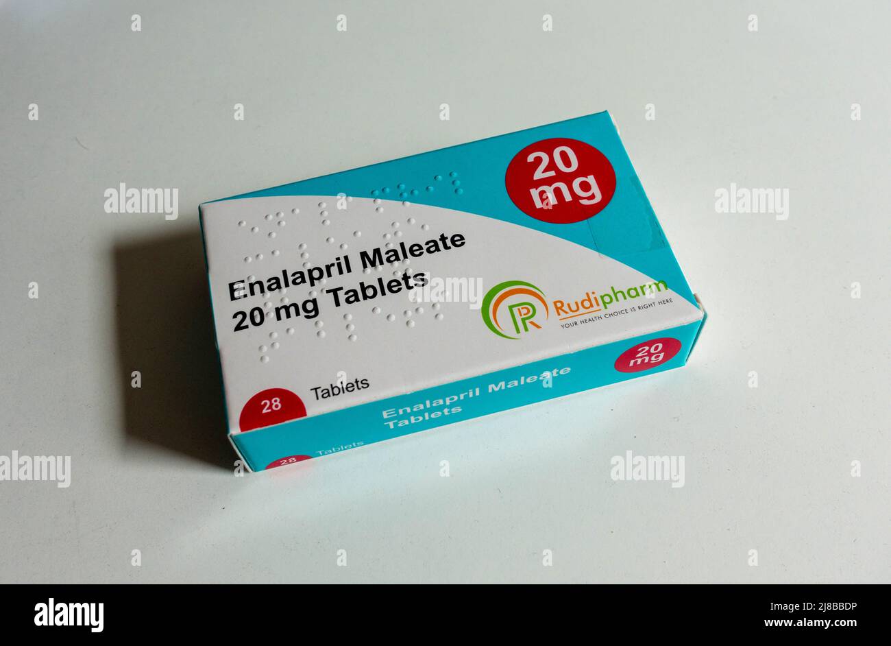 A box of 28 Enalapril Maleate 20mg tablets Stock Photo - Alamy