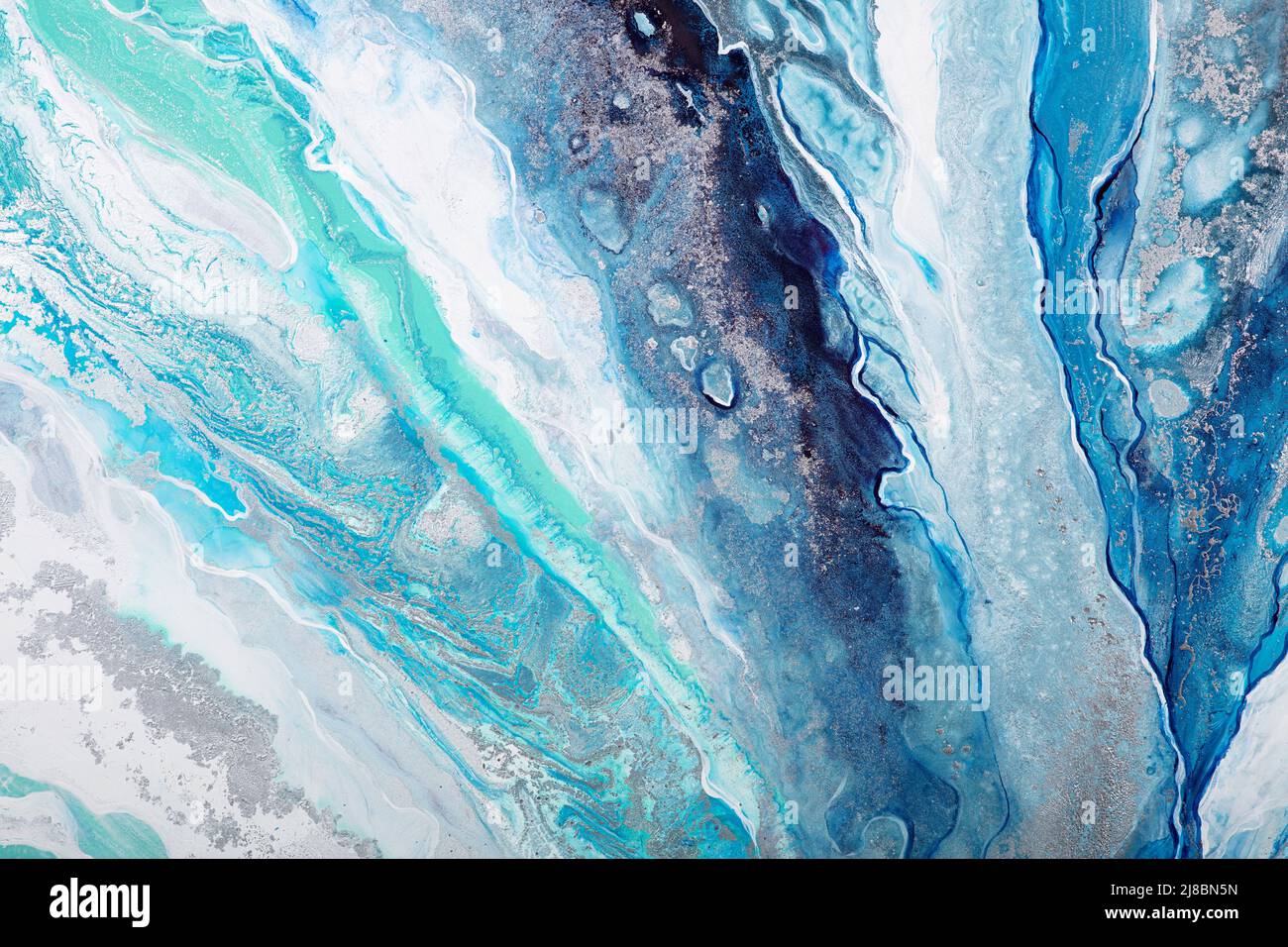 Gentle painting background in a cold blue color. Stock Photo