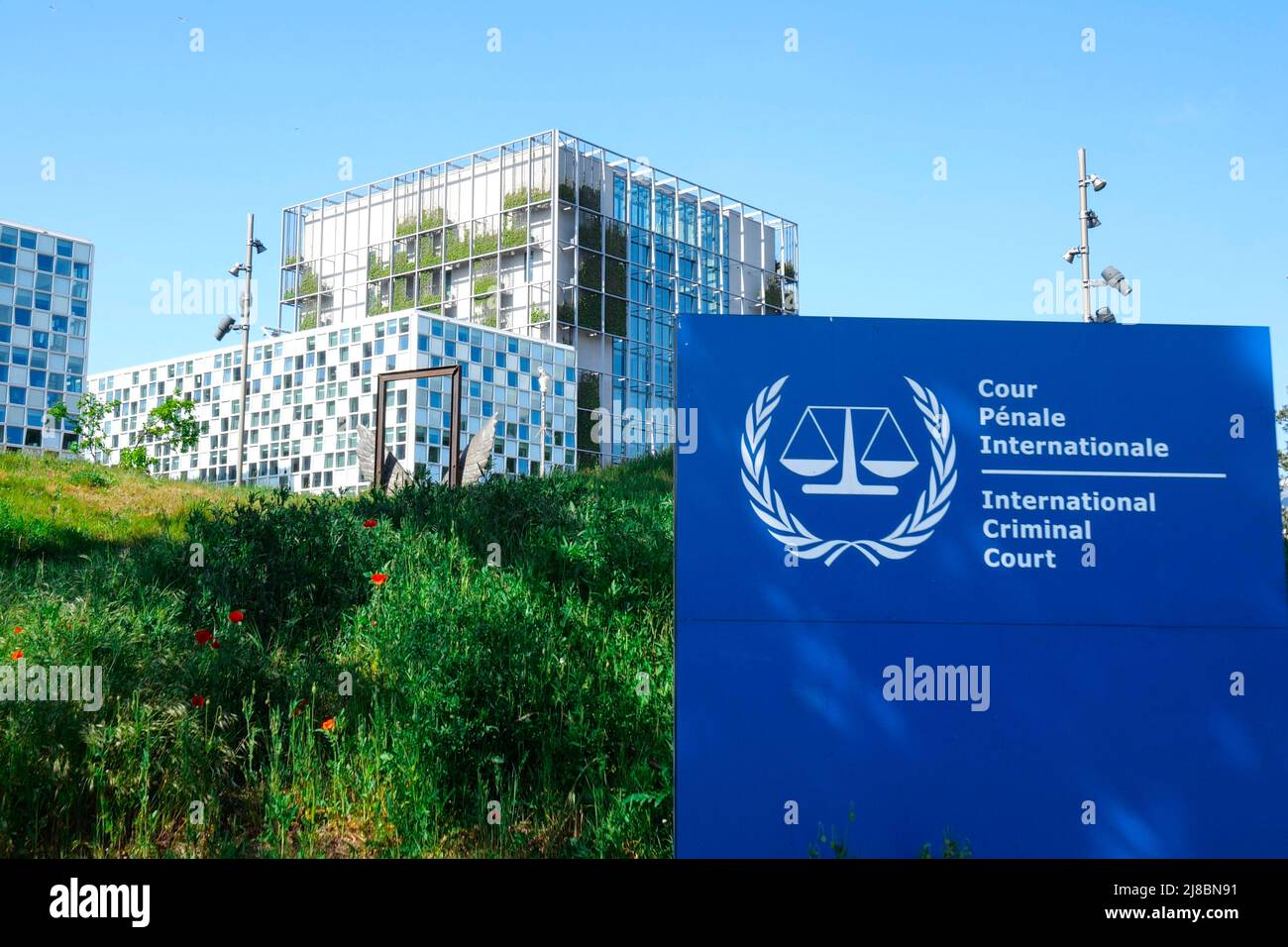 Hague, Netherlands, International Criminal Court. ICC has jurisdiction to prosecute individuals for the crimes of genocide, crimes against humanity Stock Photo