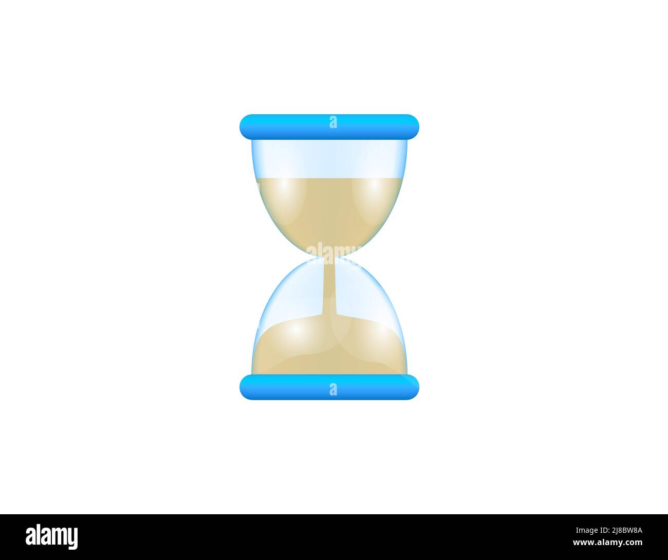 Hourglass, 3d, time icon. Vector illustration. Stock Vector