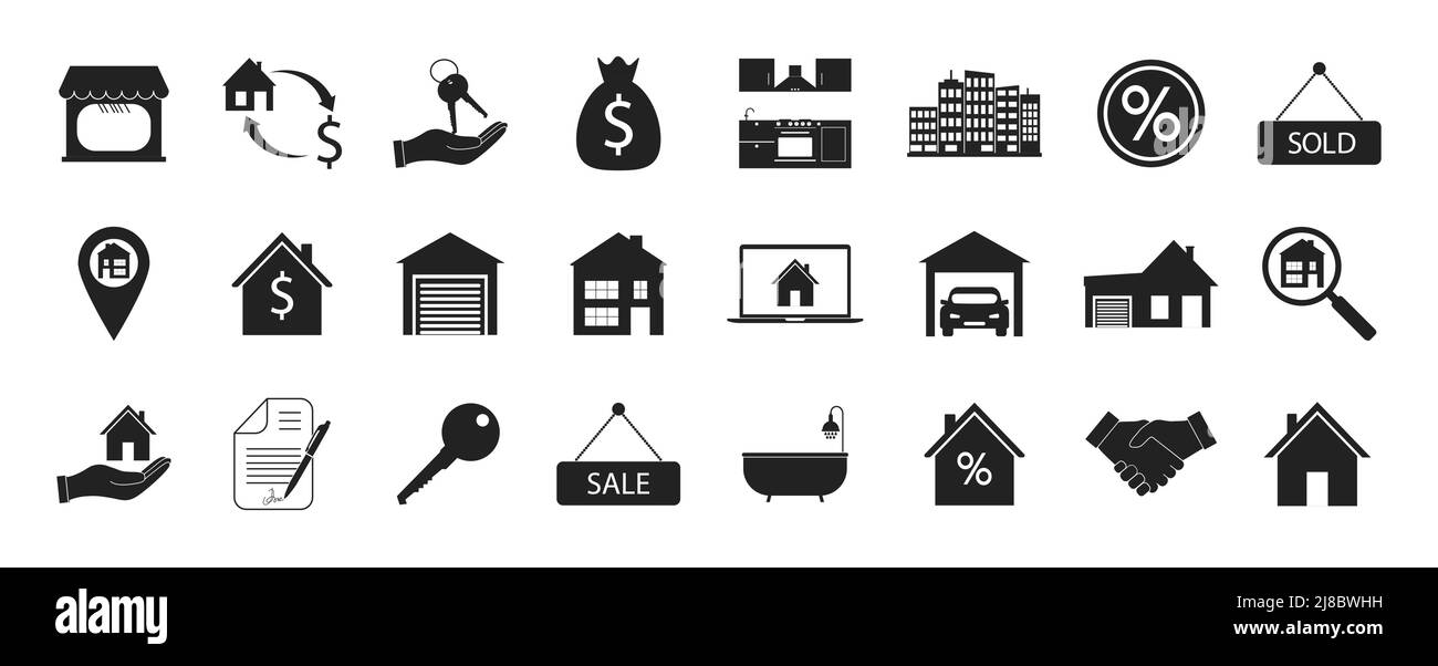 Real estate icons set. Vector illustration Stock Vector Image & Art - Alamy